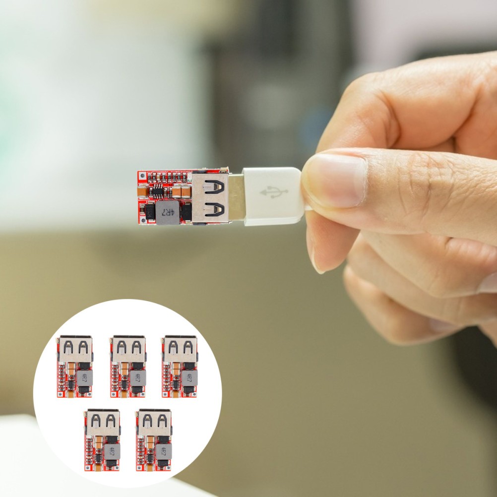 5Pcs Car USB Charging Module Dc-Dc Down Buck 5V 3A Red Pcb Durable