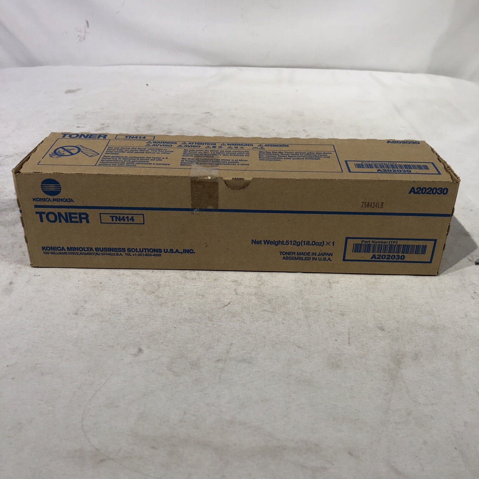 Konica Minolta A202030 TN414 Black Toner Cartridge, Lot of 2