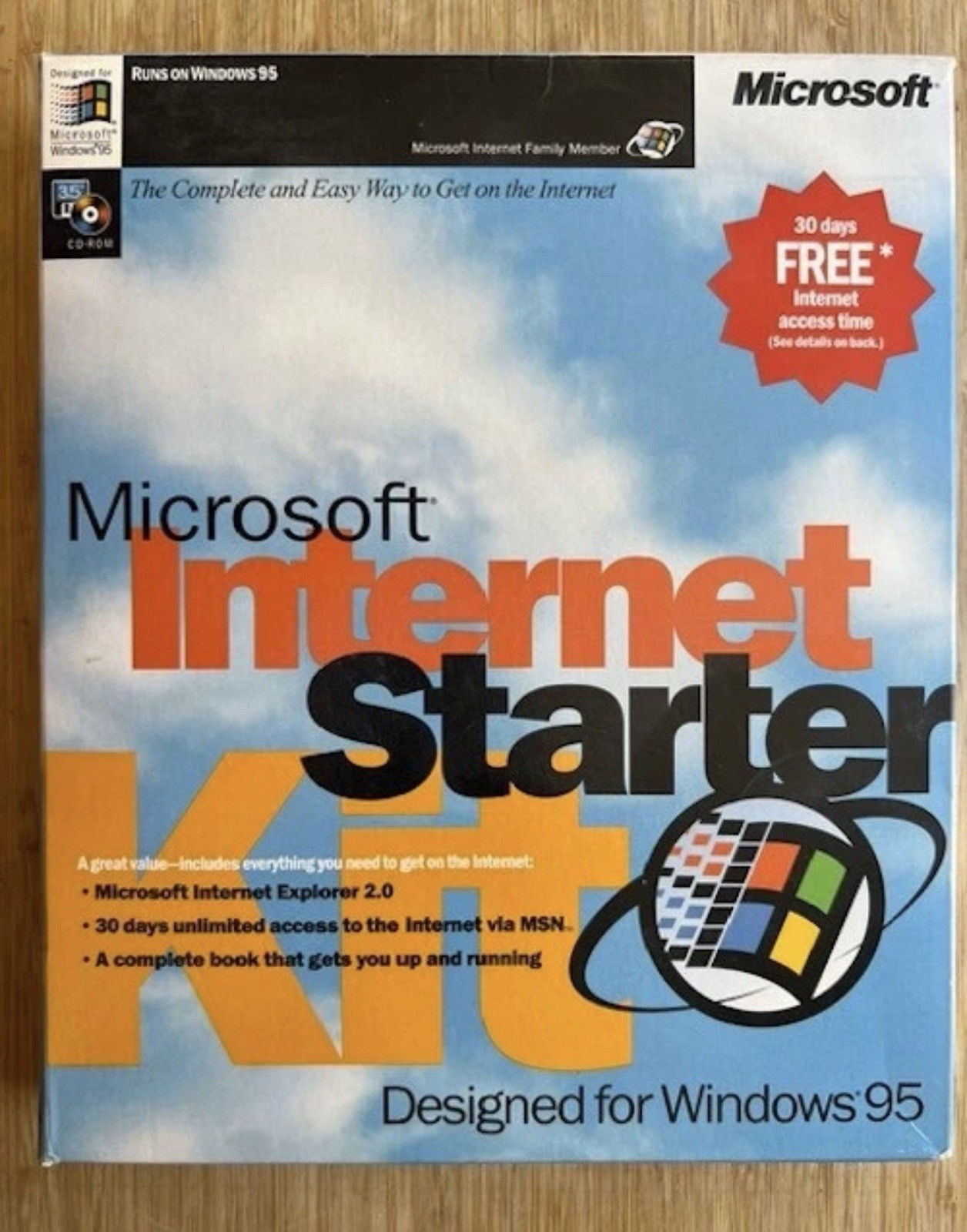 Vintage Microsoft Internet Starter Kit, IE 2.0, Windows 95. 