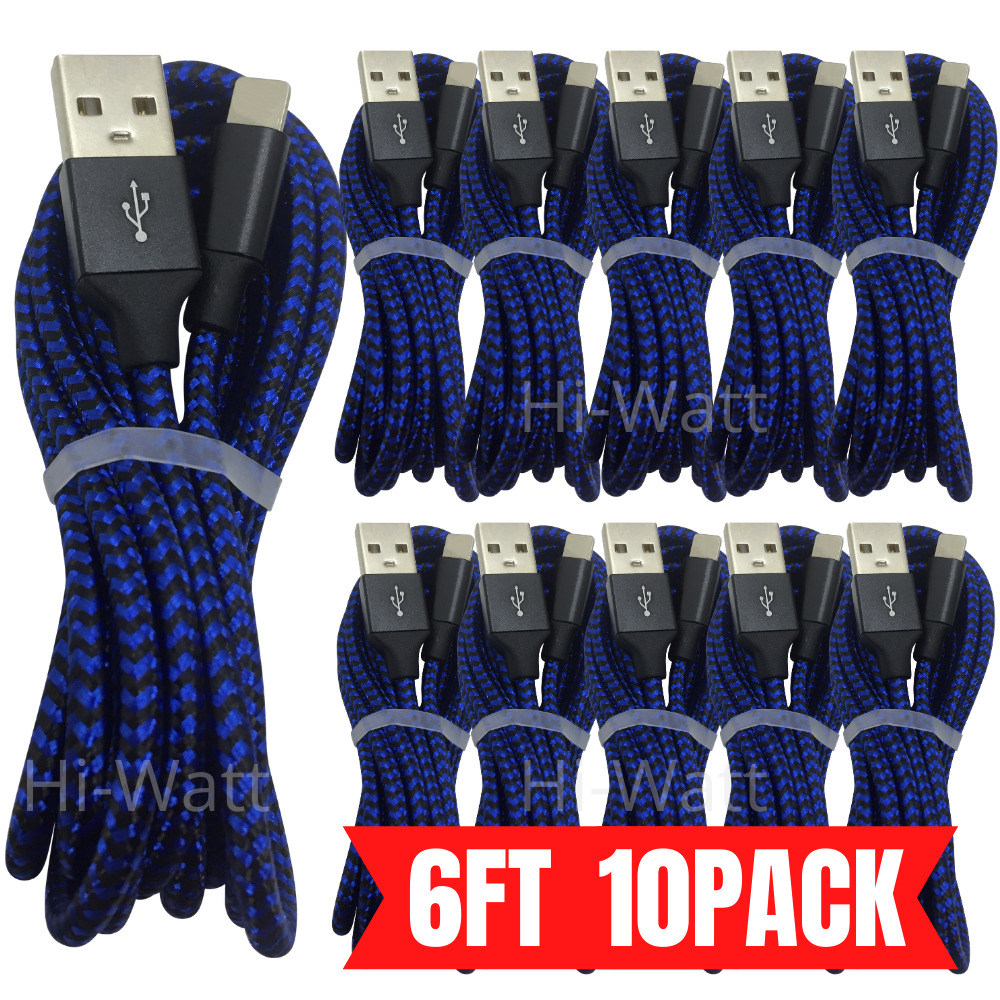 10Pack Bulk 6Ft Fast Charging Cord Lot For iPhone 11 XS 8 7 6 Plus Charger Cable