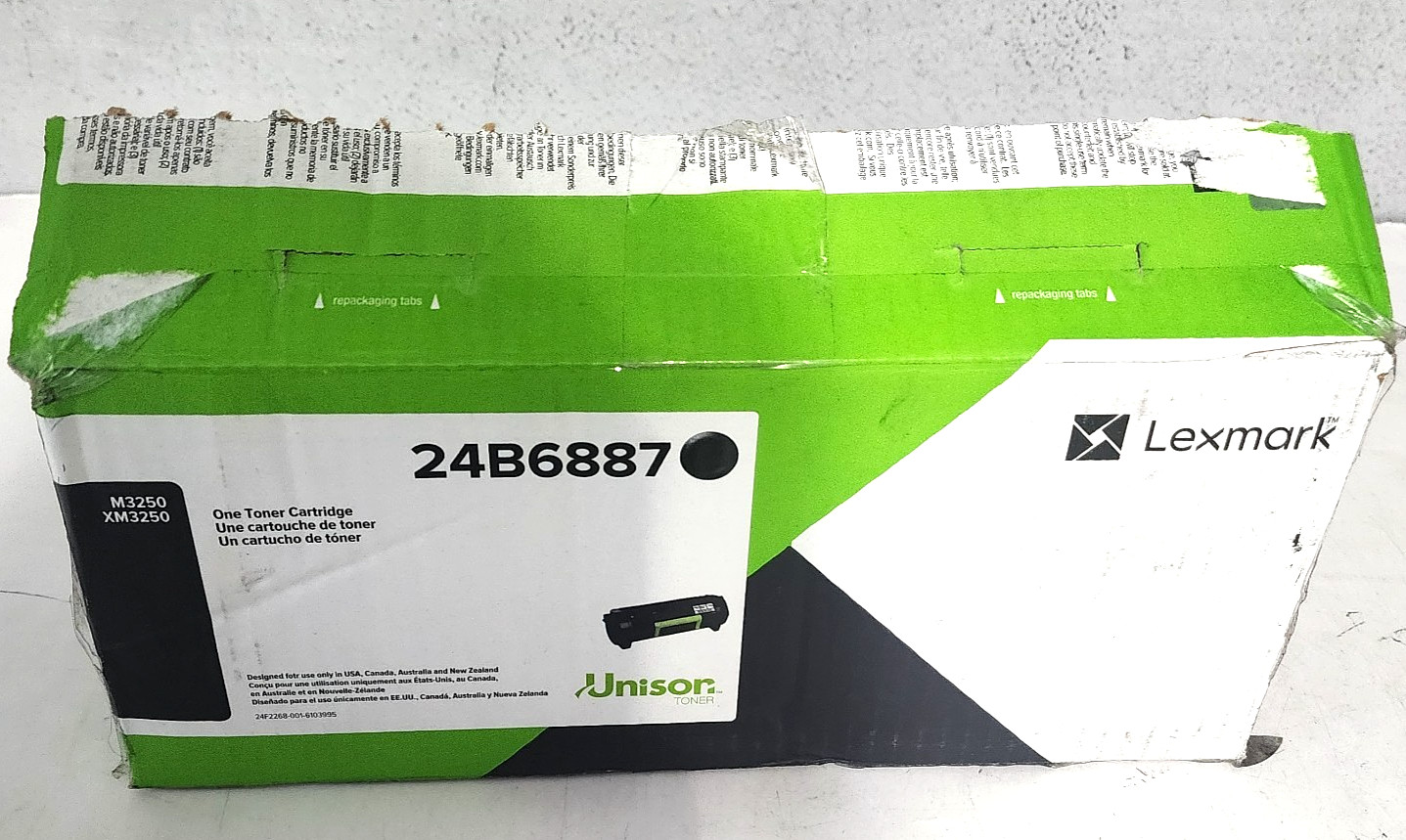 Lexmark 24B6887 Black Toner Cartridge M/XM3250 Genuine New Open Box/Bag