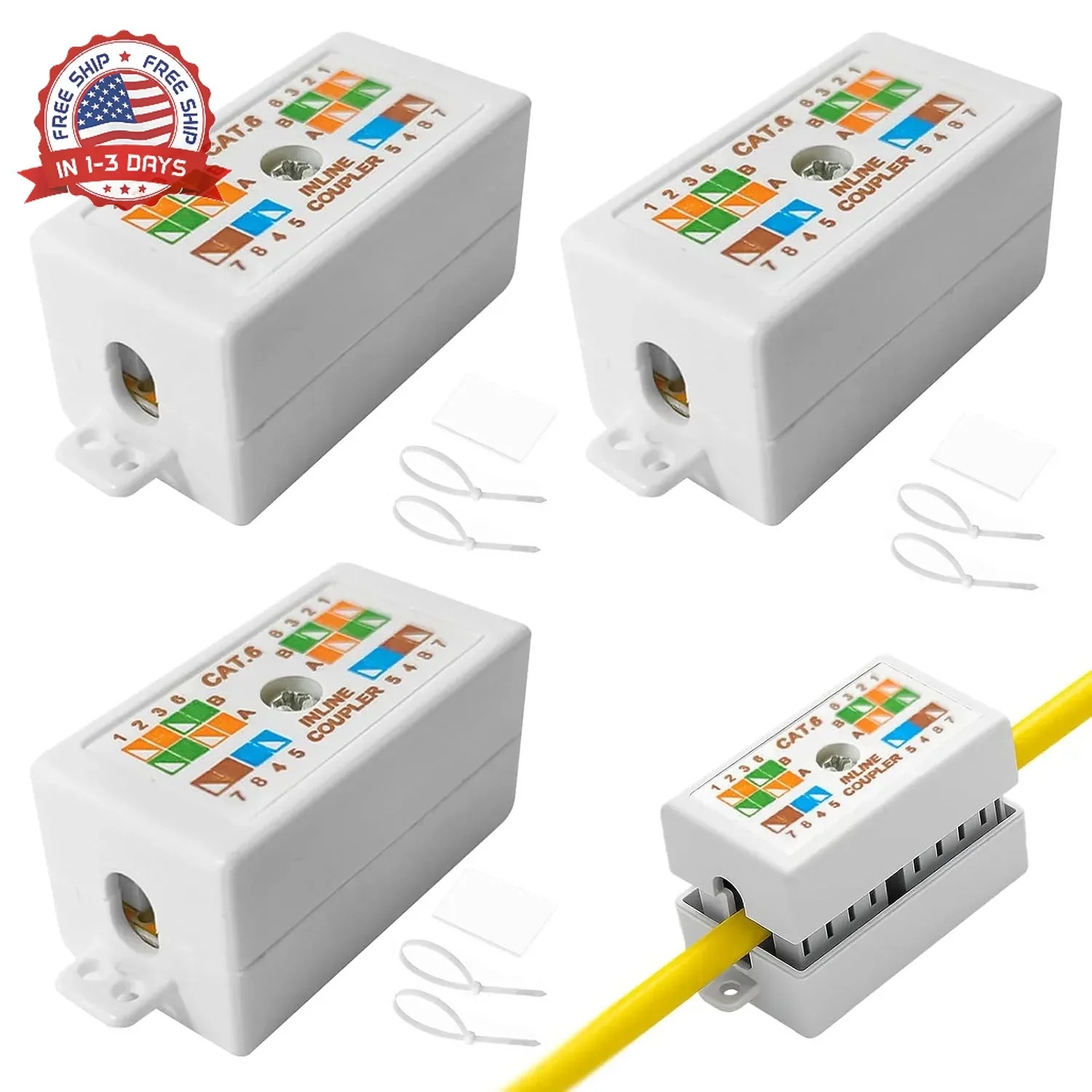 Open Splice Junction Box for Solid Core Cat6/Cat5e Cable, Punch Down Ethernet Sp