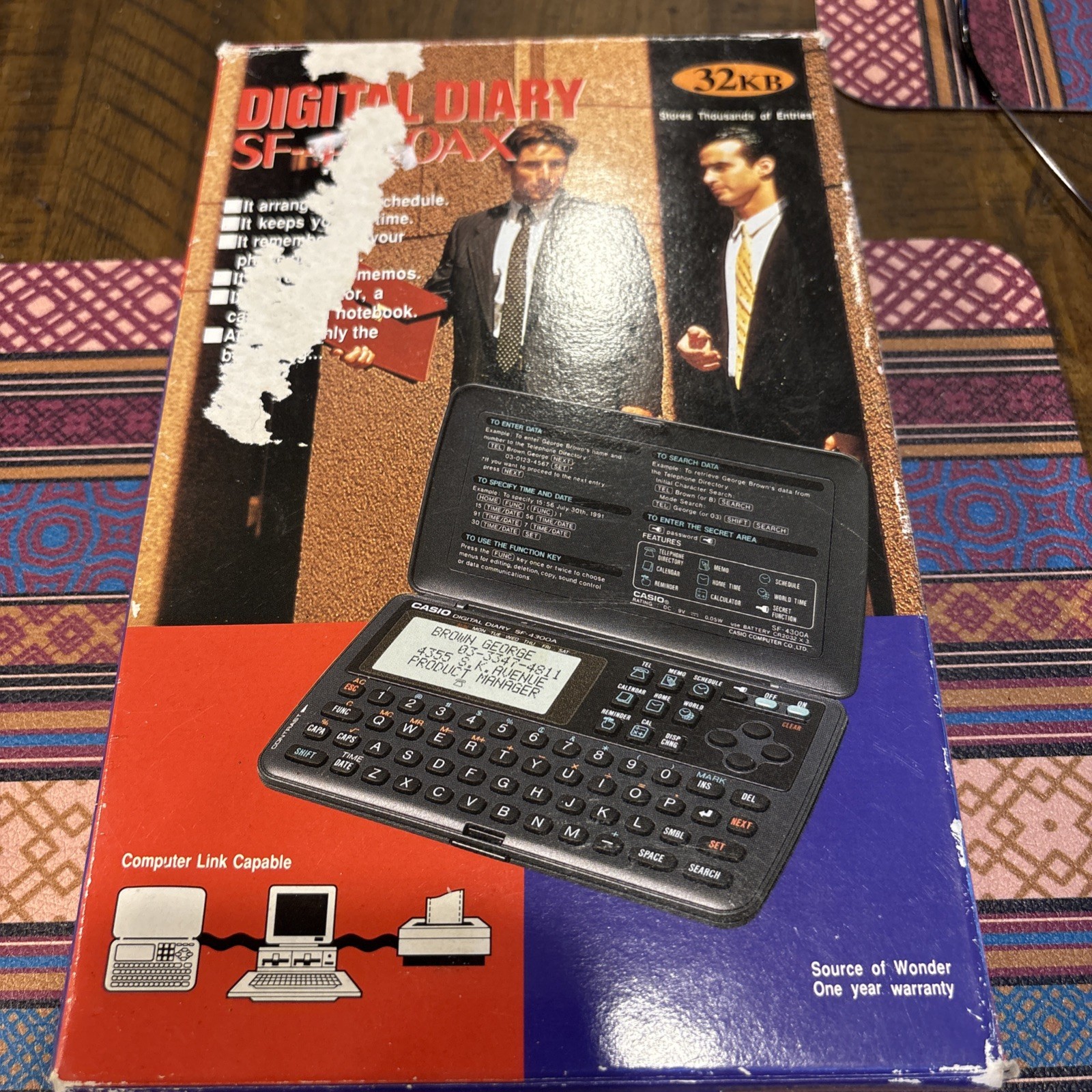 Vintage Casio Digital Diary SF-4300AX - 32kb - Boxed