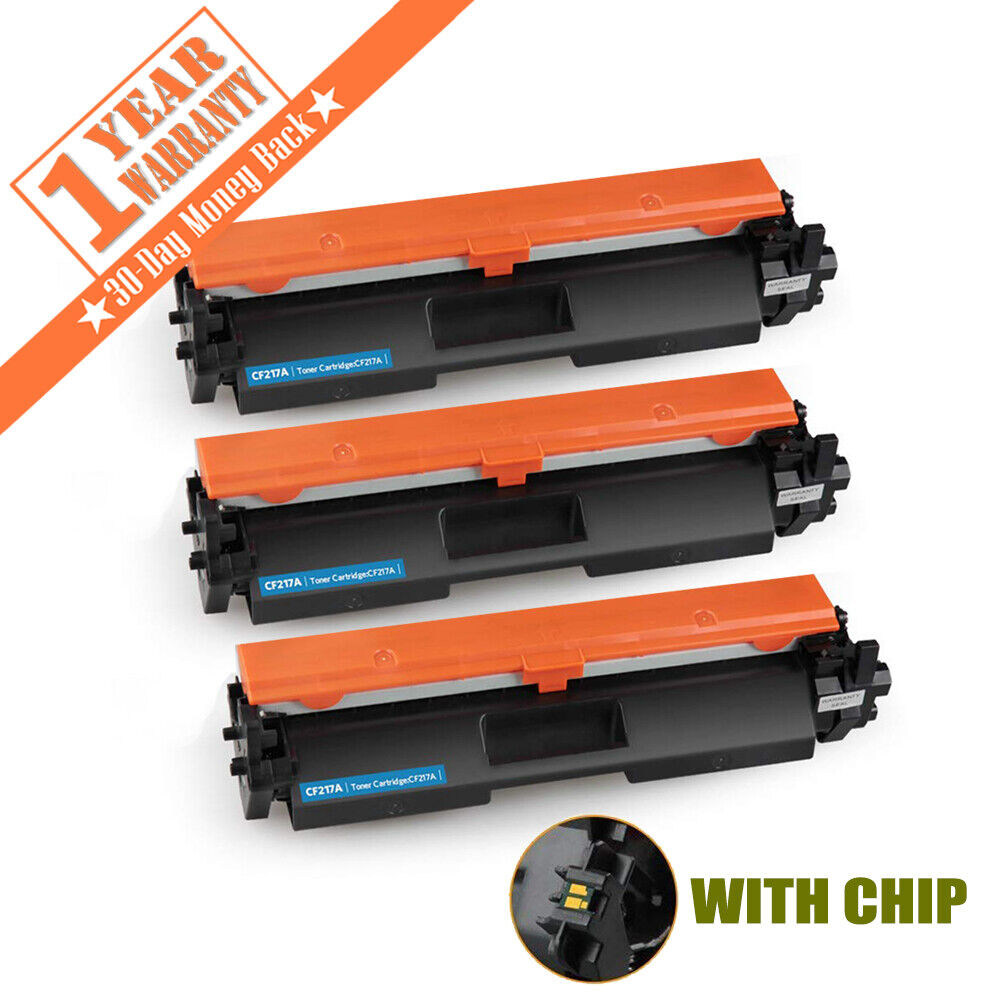 3PK CF217A 17A Toner Cartridge + Chip For HP LaserJet M102 M102a M130fn M130fw