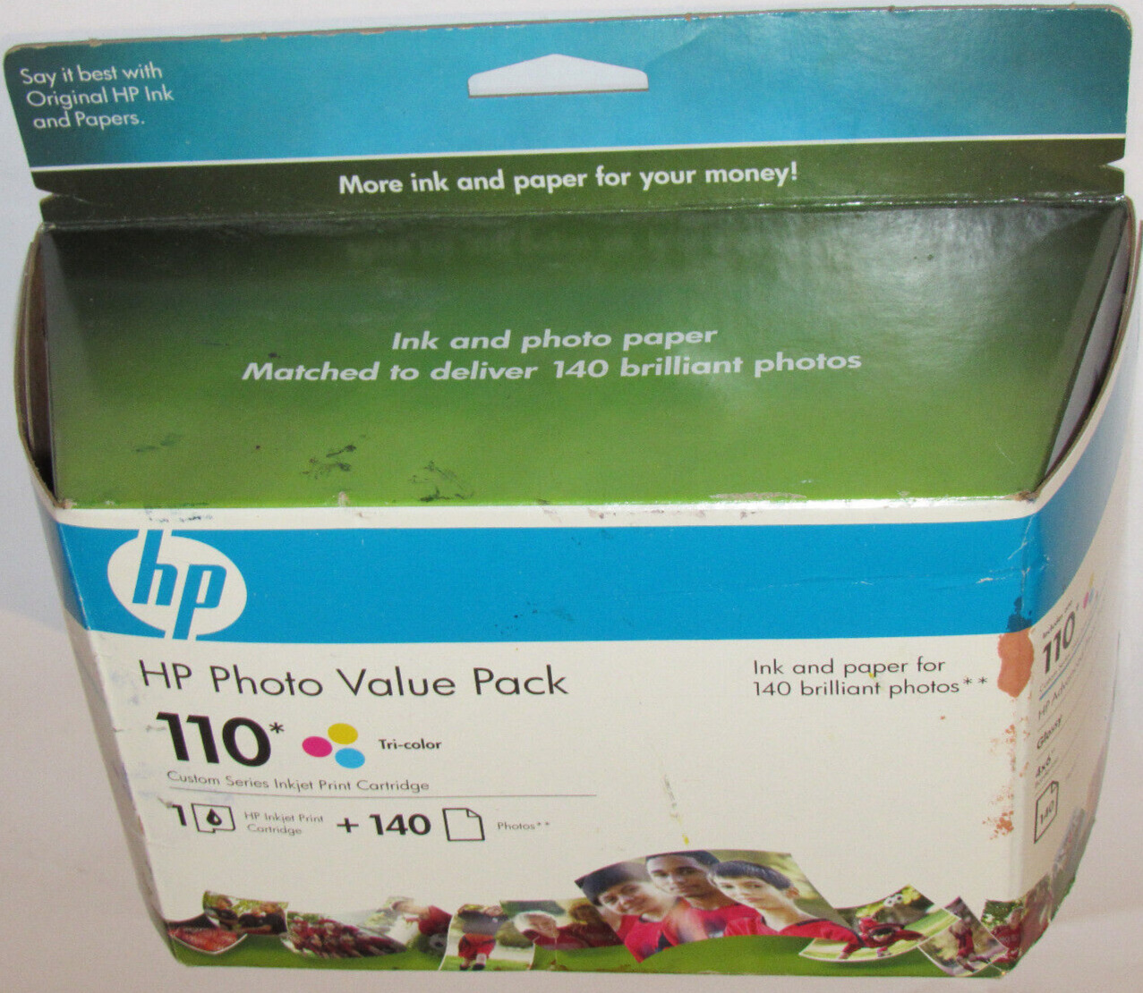 GENUINE HP 110 Q8700BN VALUE PACK TRI-COLOR INK CARTRIDGE & 140 SHEETS 2010