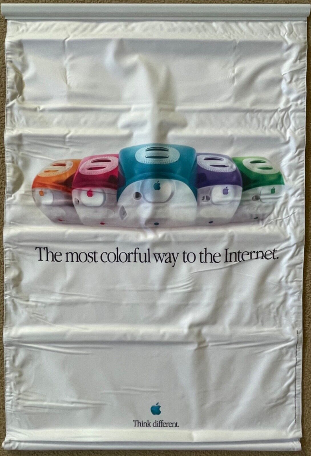 Vintage Think Different Apple 2 Sided Banner - Late 90's Steve Jobs Advertising
