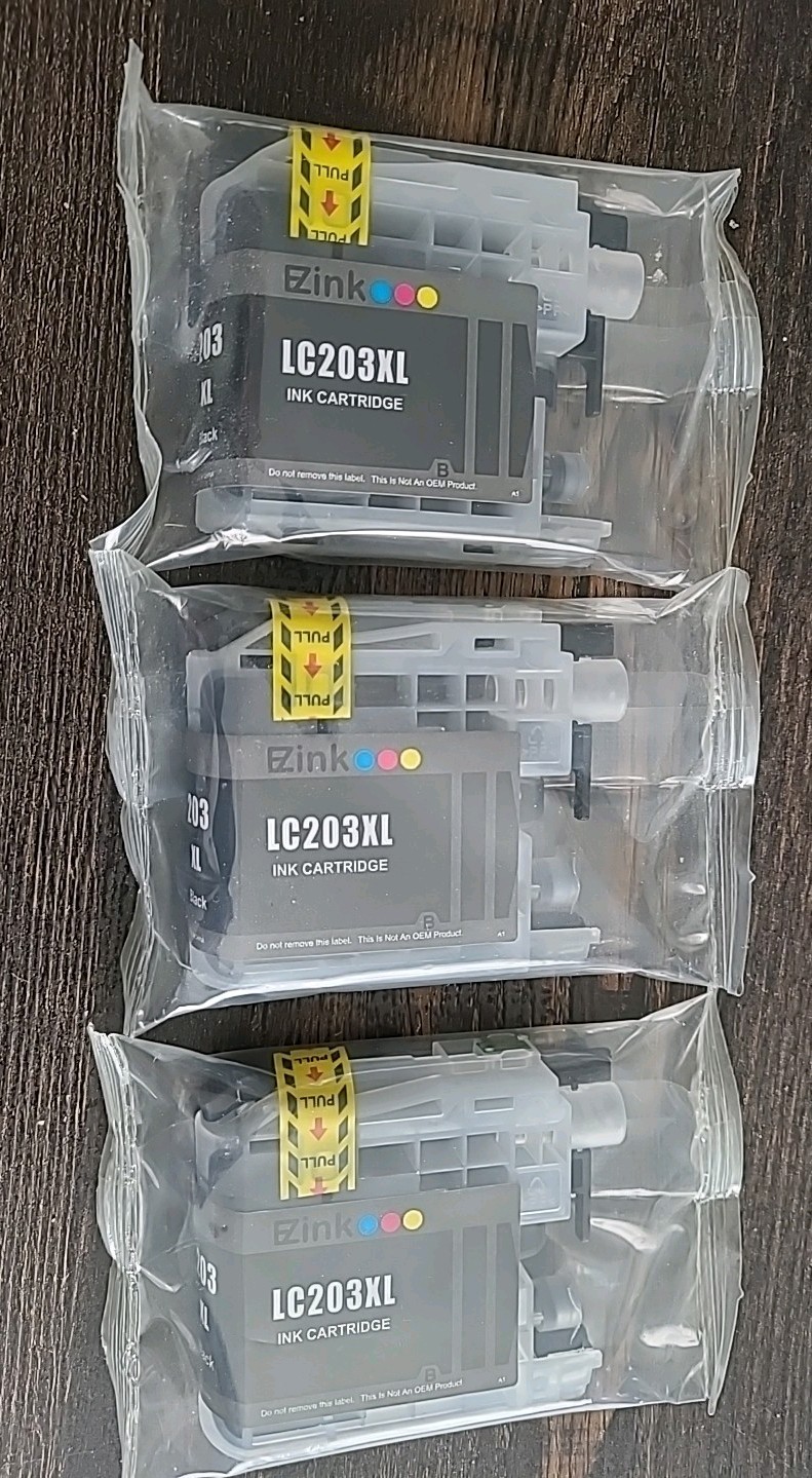 SEALED Set Of 3 🖤 EZ ink LC203XL Inkjet Printer Ink Cartridges In Black