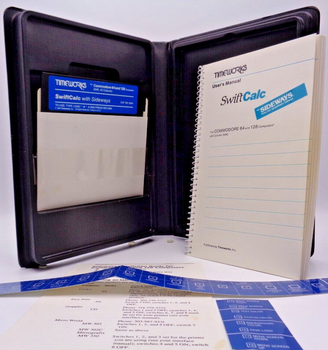 COMMODORE 64/128 -- SWIFT CALC WITH SIDEWAYS (TIMEWORKS - DISK)