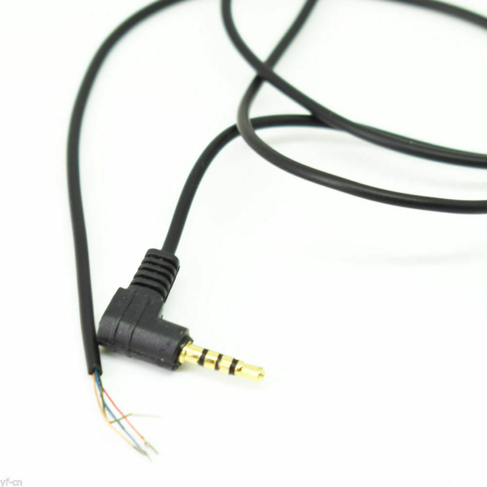 1 FT.   2PCS  3.5mm Male Plug Bare Wire TRRS 4 Pole Stereo 1/8" Jack Audio Cable