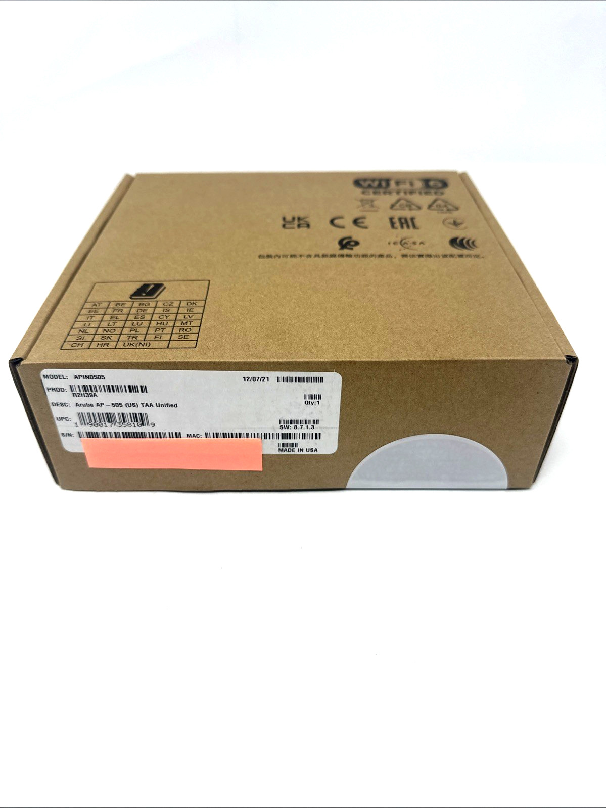 U86091 Aruba AP505US TAA Unified APIN0505 Wireless Access Point R2H39A T G1N