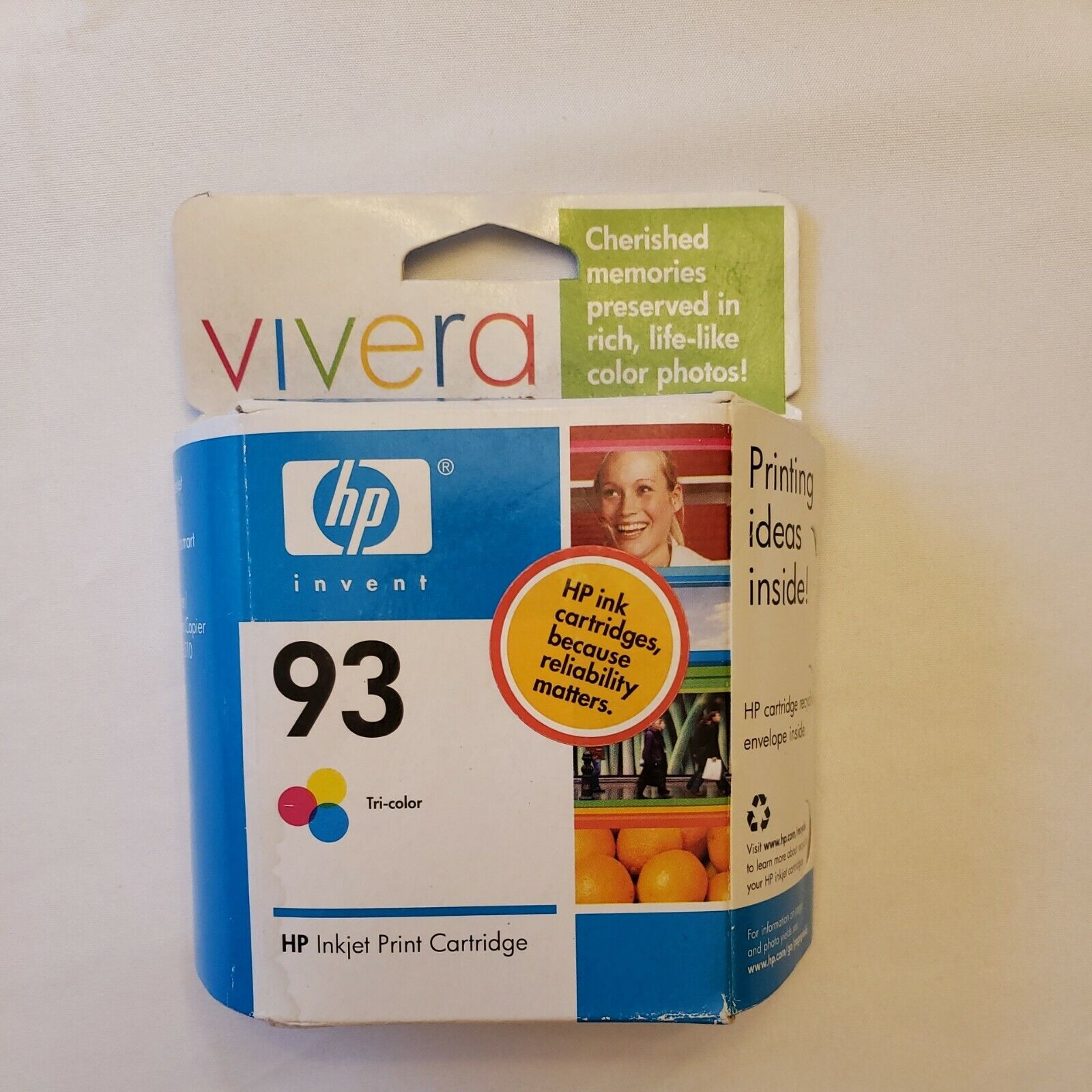HP Invent 93 Tri-Color Inkjet Printer Cartridge 2007 Factory Sealed Expired 