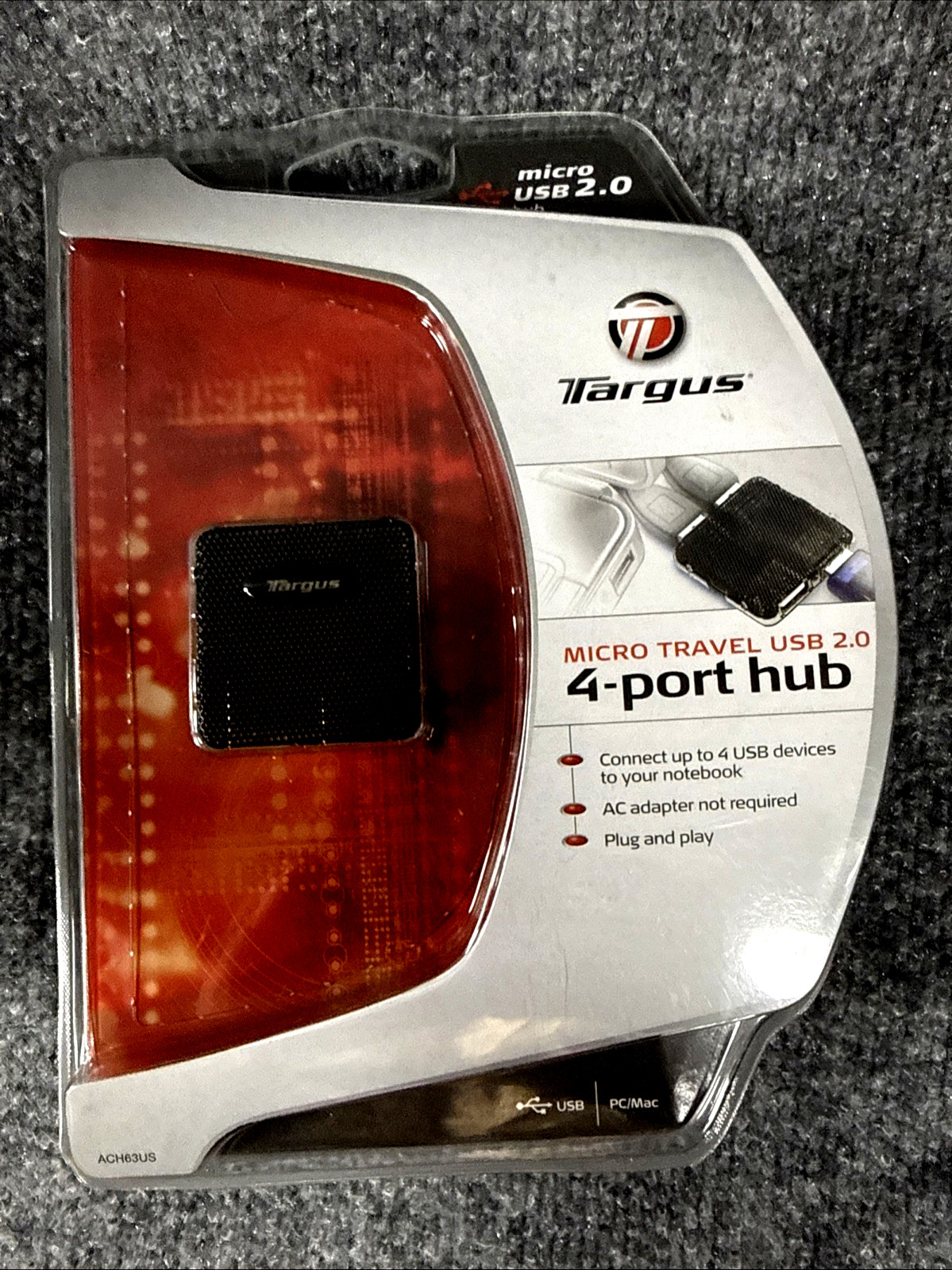 Targus 4-Port External Hub ACH63US Micro Desktop USB 2.0 Black NEW