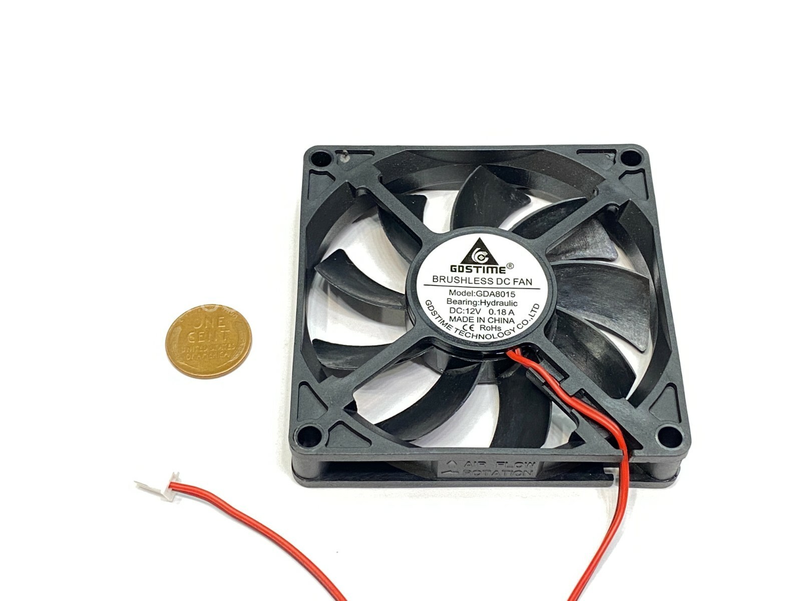 Computer Fan 12V 8015 2Pin 80mm x 15mm cpu Axial 8mm DC box Cooling 2 wire