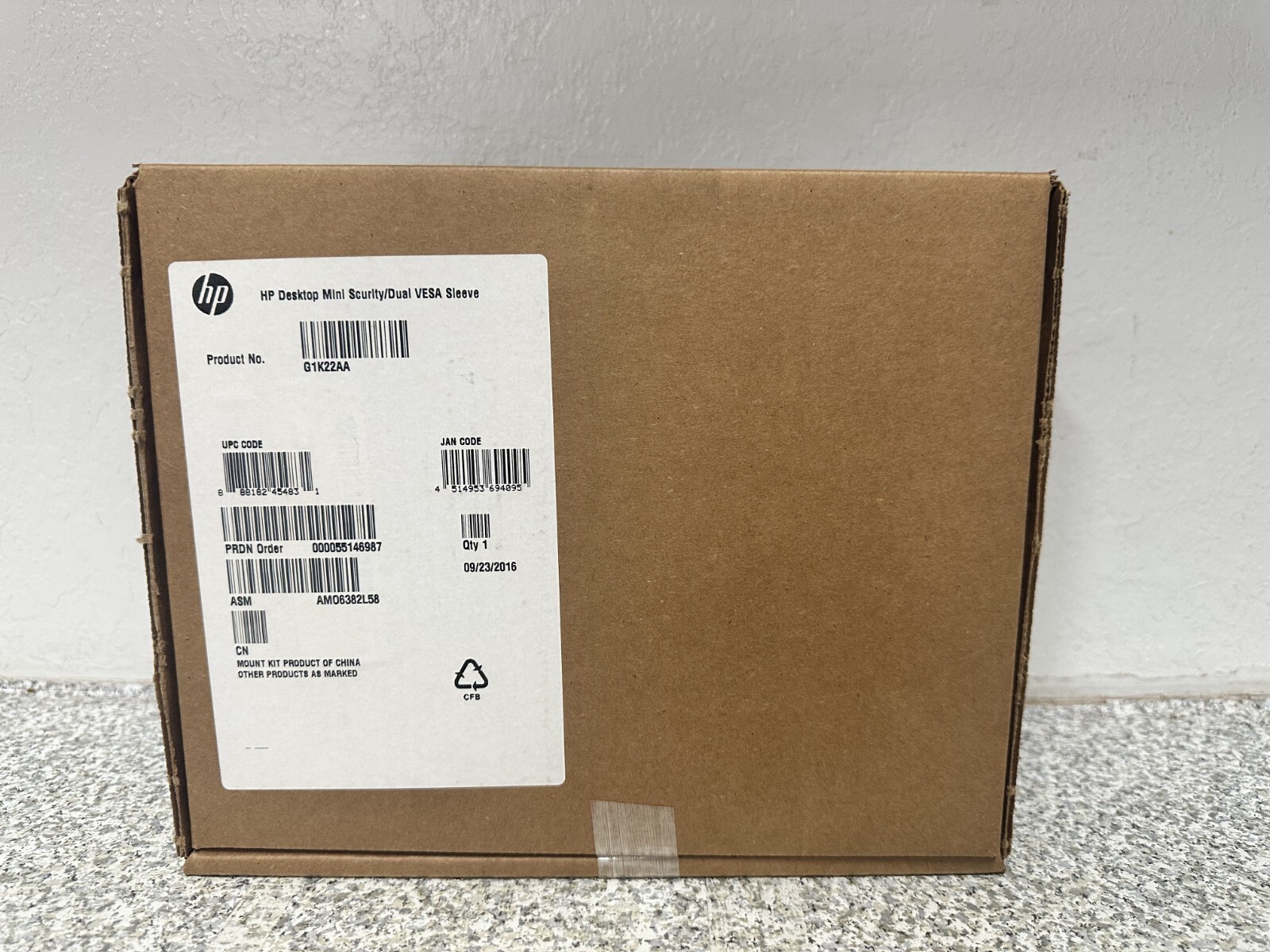 NEW SEALED BOX HP Desktop Mini Security/Dual VESA Sleeve - G1K22AA
