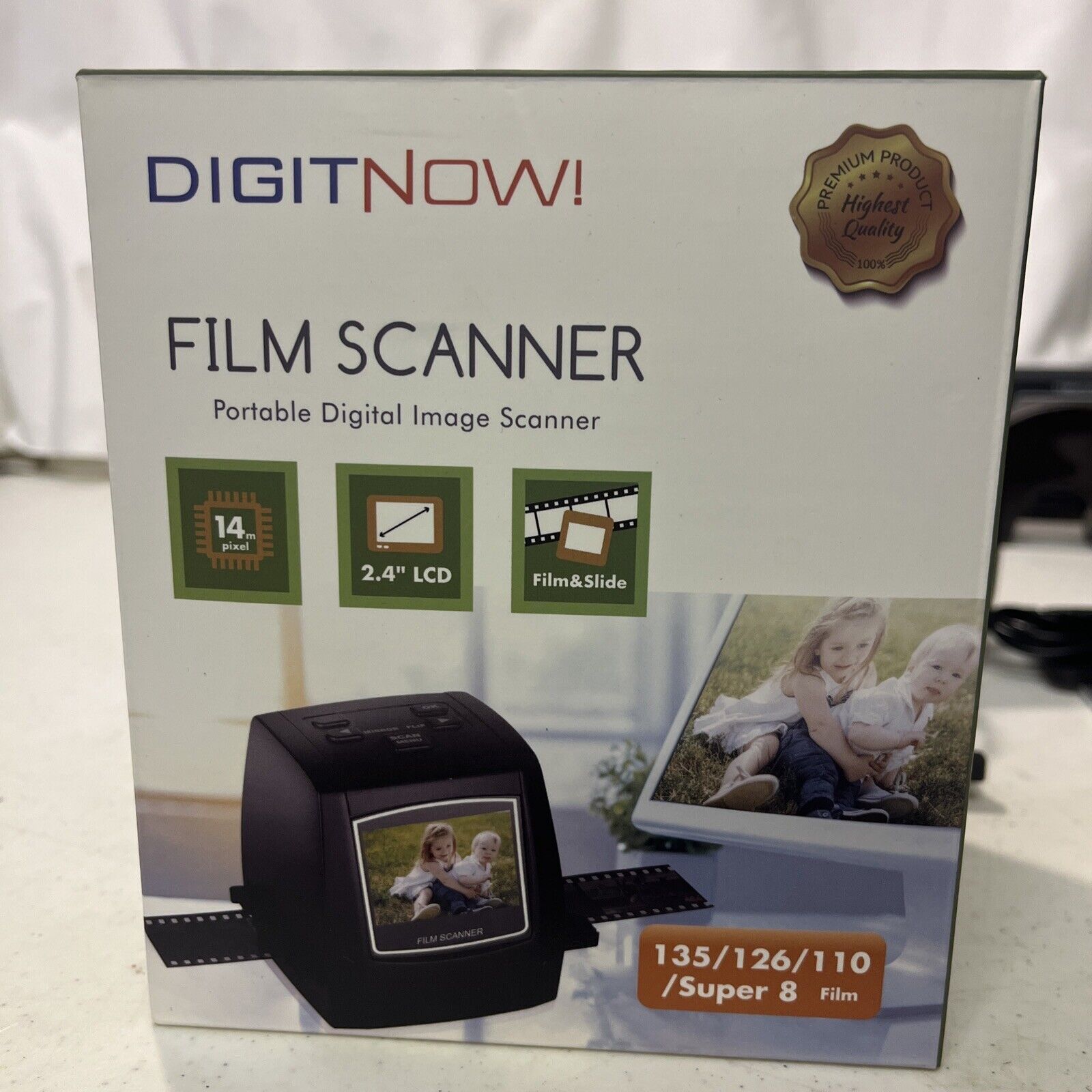 DIGITNOW 14MP All-in-1 Film & Slide Scanner, Converts 135 110 126 and Super 8 