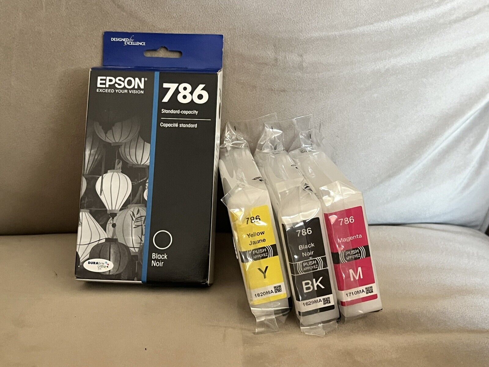 Lot Of Epson Ink 786: 2 Black, 1 Magenta, & 1 Yellow Expire 2024