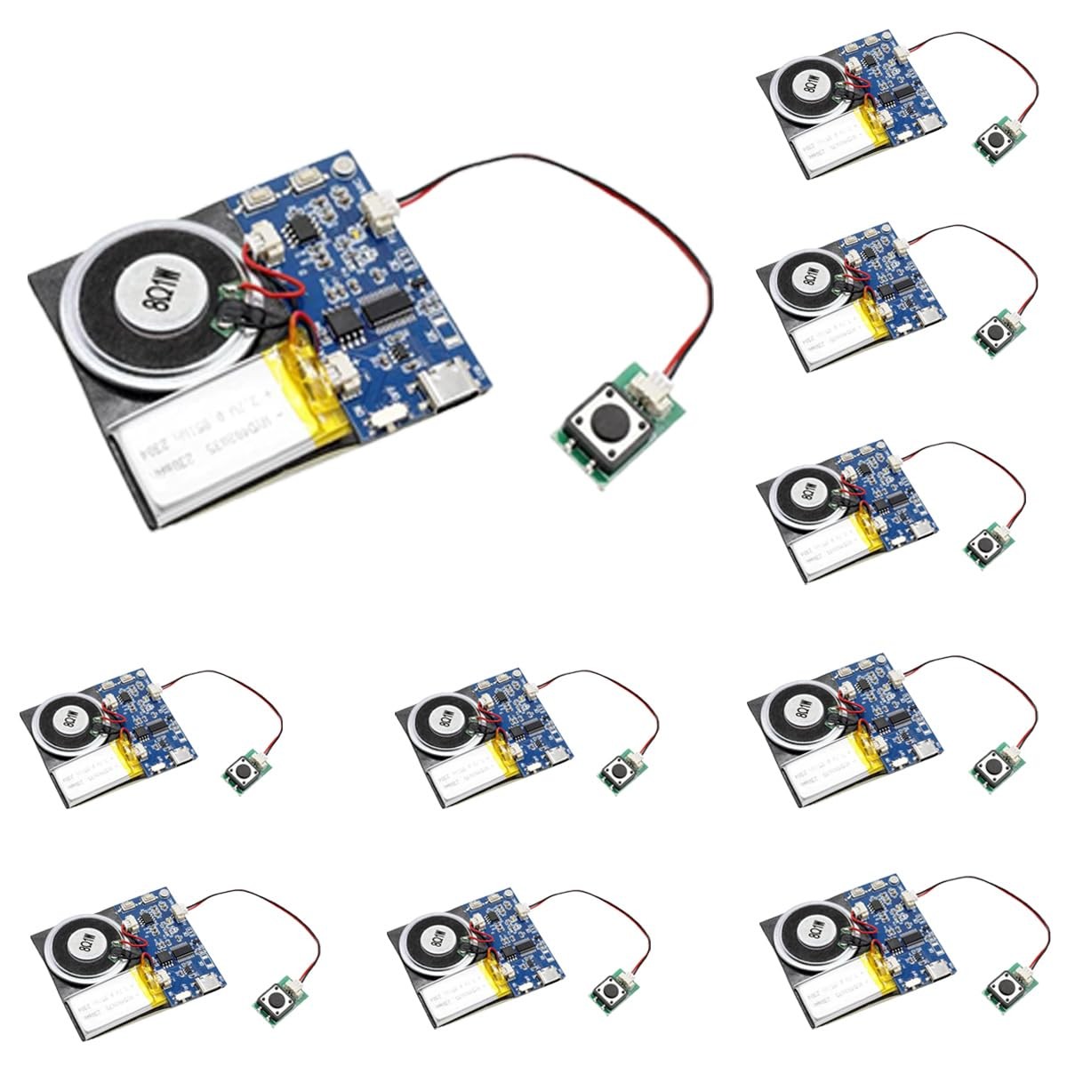 XLW Sound Module, 16MB Push Button Activated Sound Module with Speaker,Type-C