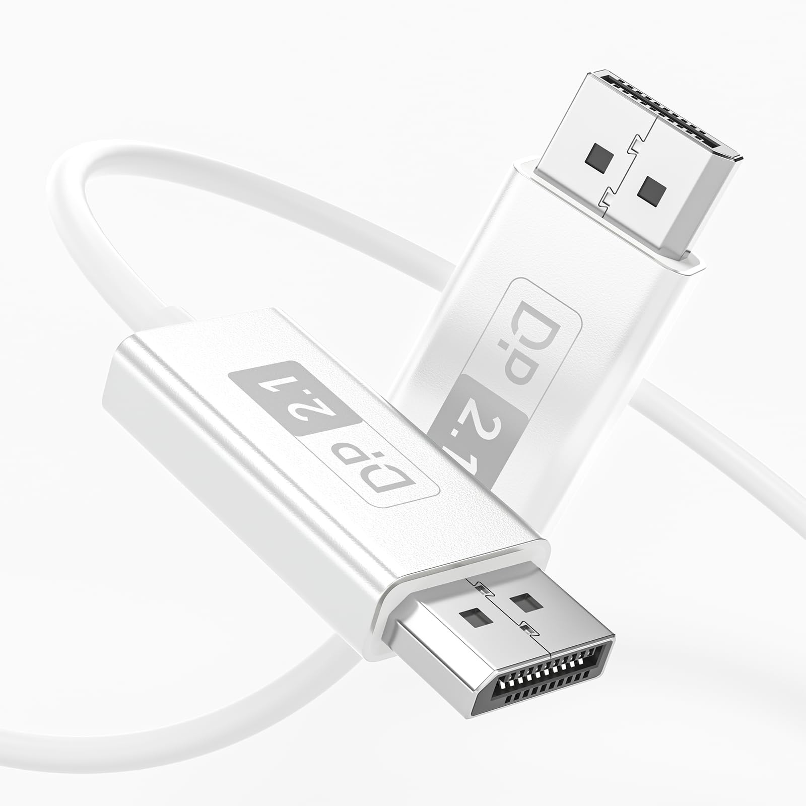 huaham DisplayPort Cable 2.1 Fiber Optic 50ft, DP 50FT, White
