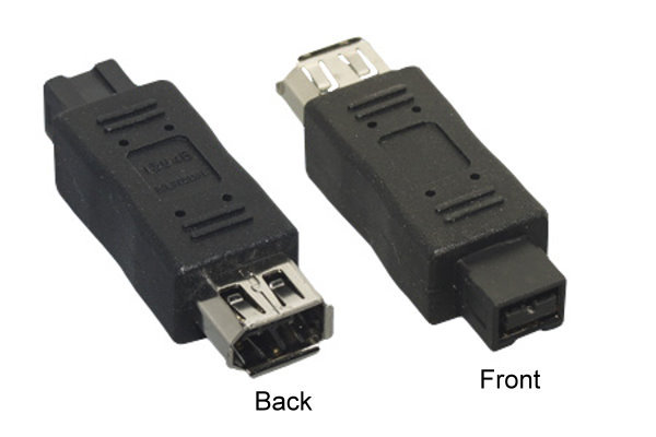 Firewire 400/800 IEEE1394 9 Pin Male to 6 Pin Female Converter Adapter Coupler