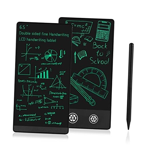 Mini LCD Writing Tablet, 6.5in Double Display Erasable Reusable 6.5&6in