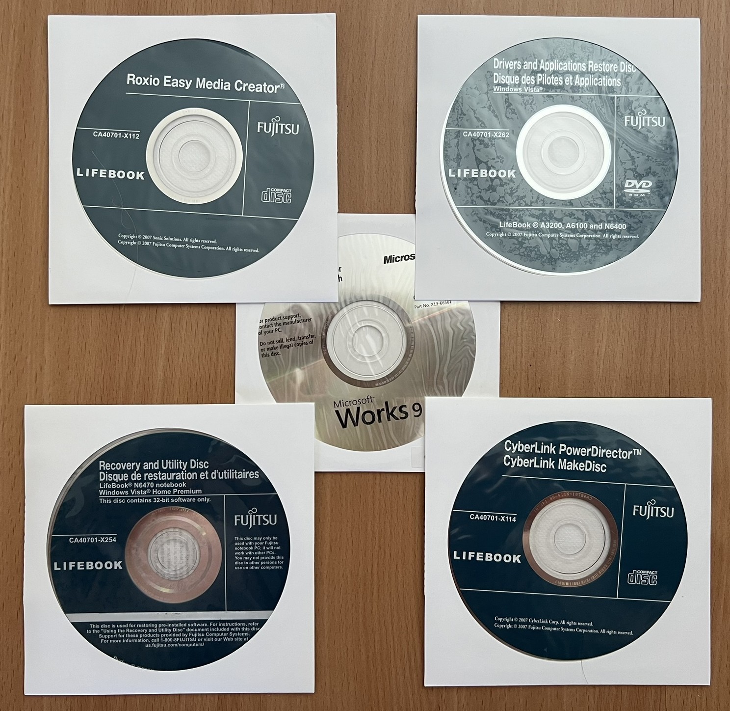 Fujitsu Lifebook N6470 Recovery and Utilities Discs Drivers - NEW SEALED