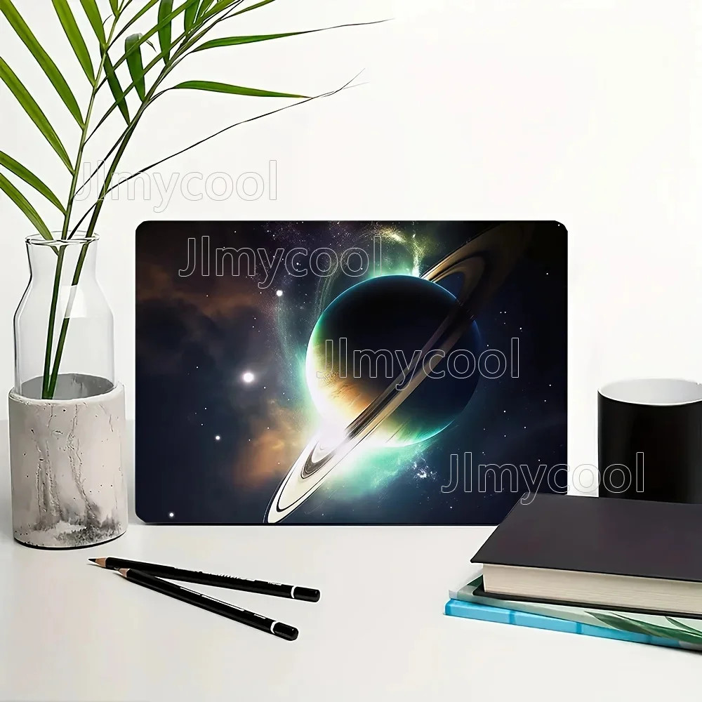 2pcs Saturn Ring Galaxy Planet Design Laptop Stickers High Quality PVC Material