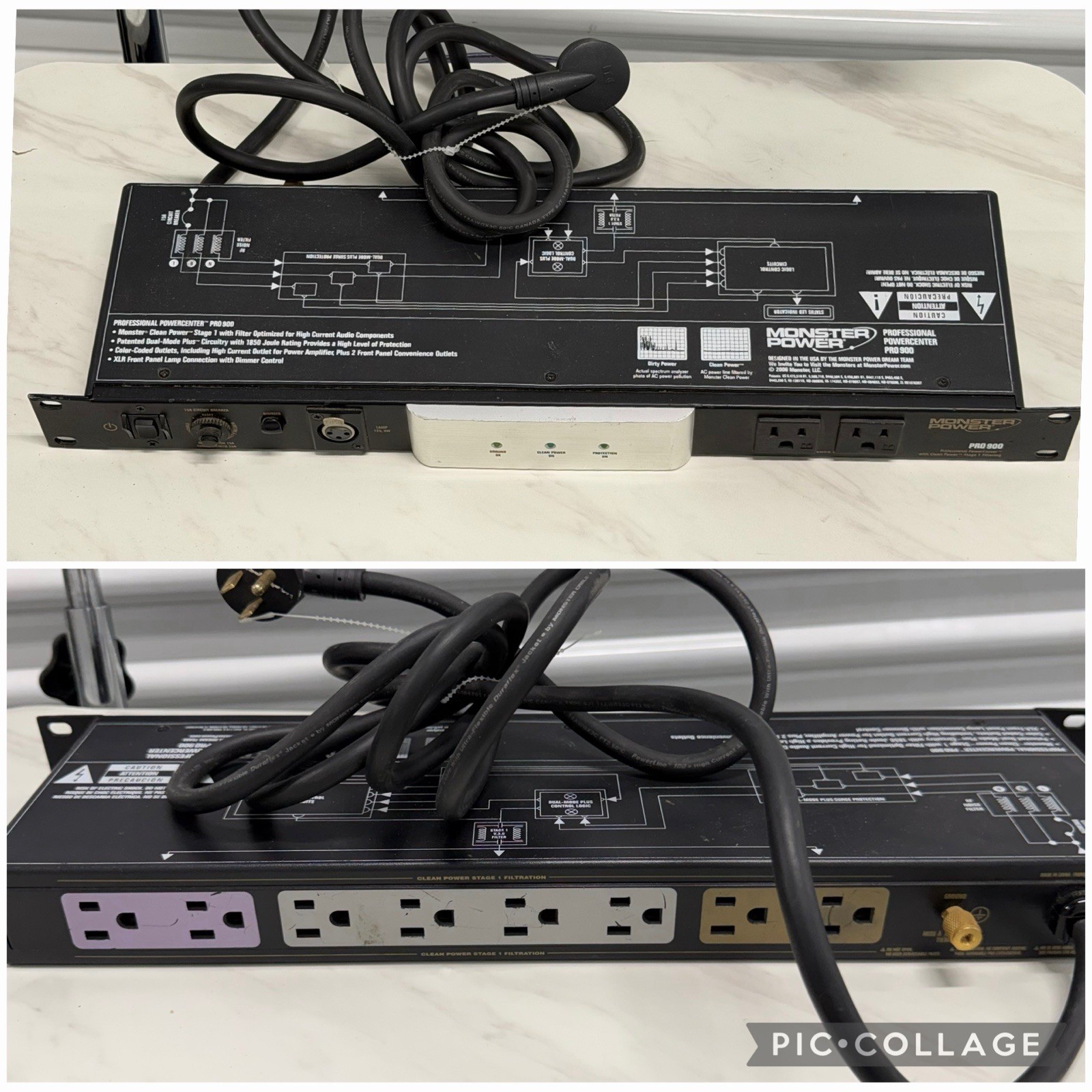 Monster Power PowerCenter Pro 900 Rack Mount Audio Power Conditioner Surge 1U