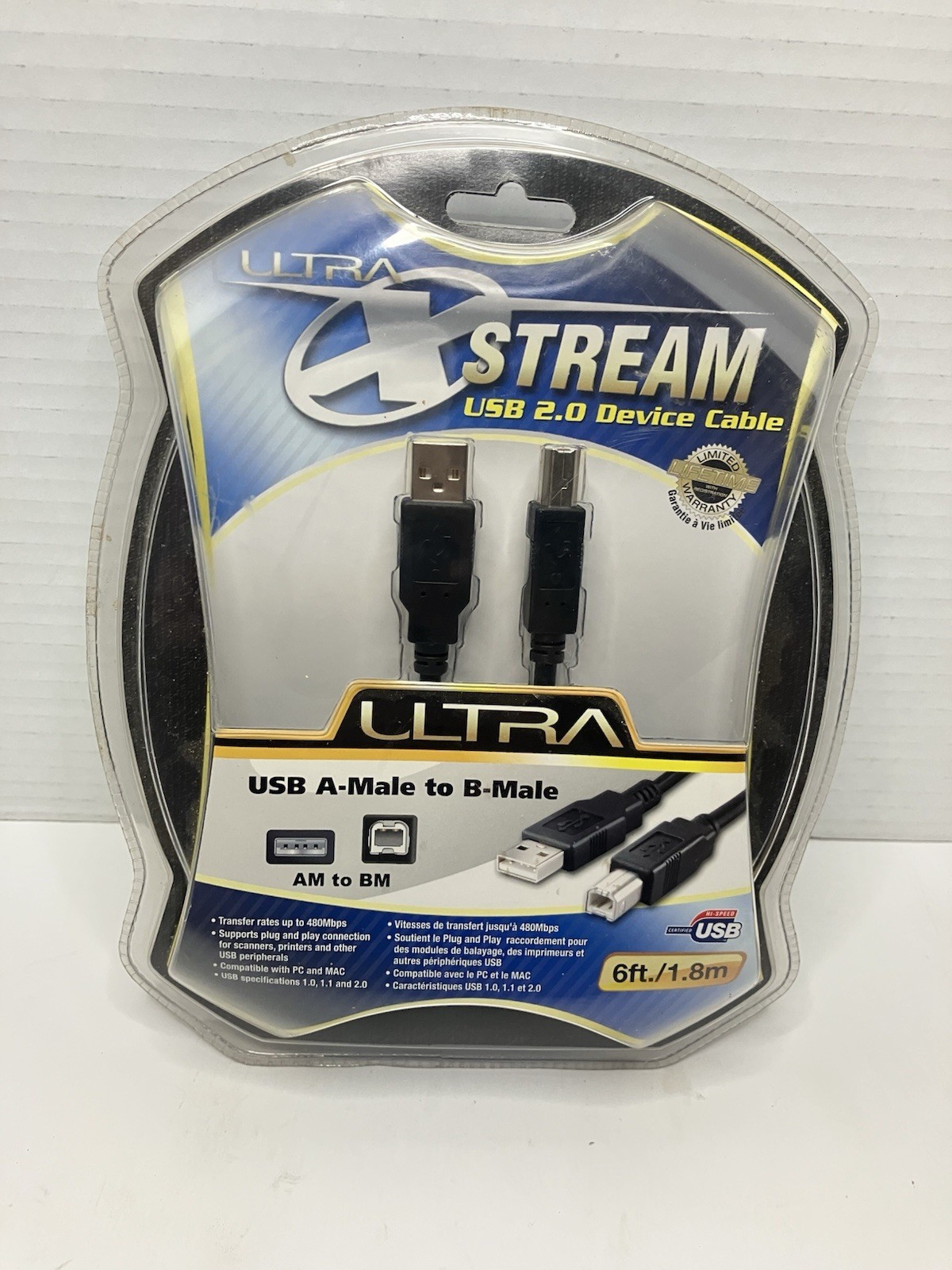 Ultra X Stream USB 2.0 Device Cable USB A-male To B-male New