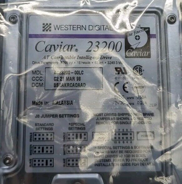 Western Digital WD Caviar 23200 AC23200-00LC IDE Hard Drive BSBAEBBOAAD 3GB NEW