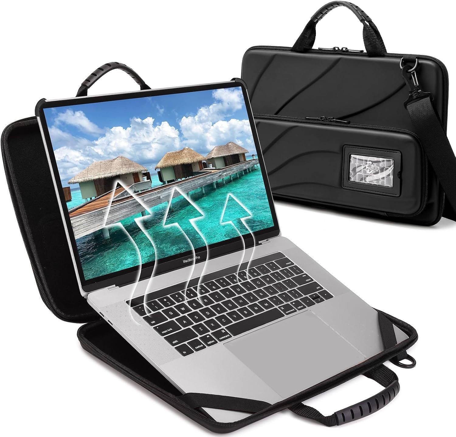 Protective Hard Shell Laptop Case 14.2-15.6 Inch with Stand for Heat Dissipation