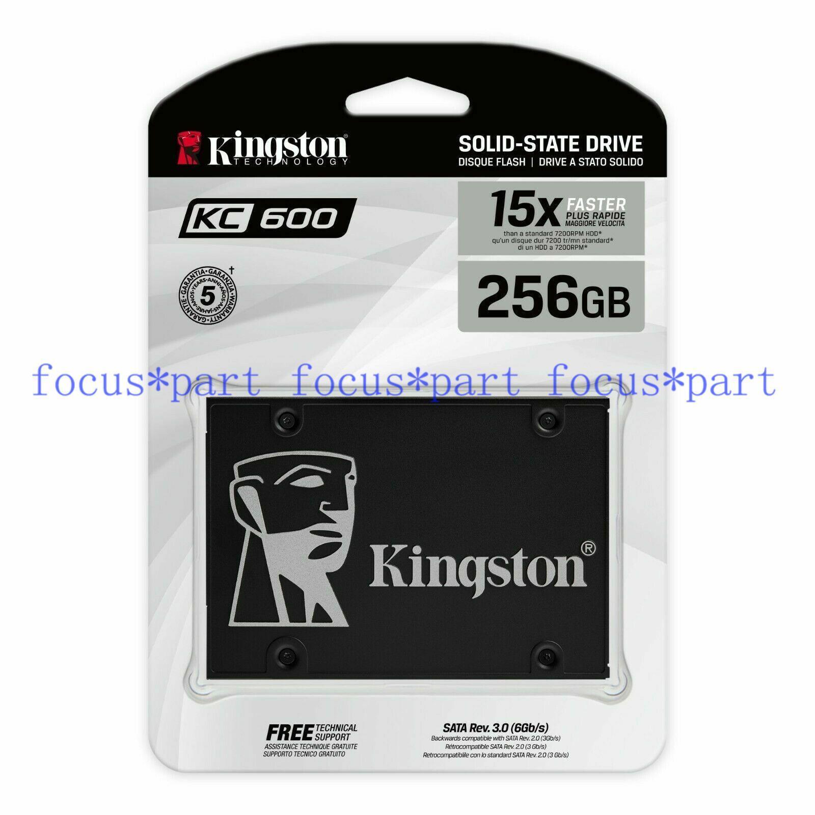 Kingston 2.5 in SSD KC600 SATA 3 256GB 512GB 1T 2TB Solid State Drive for PC lot