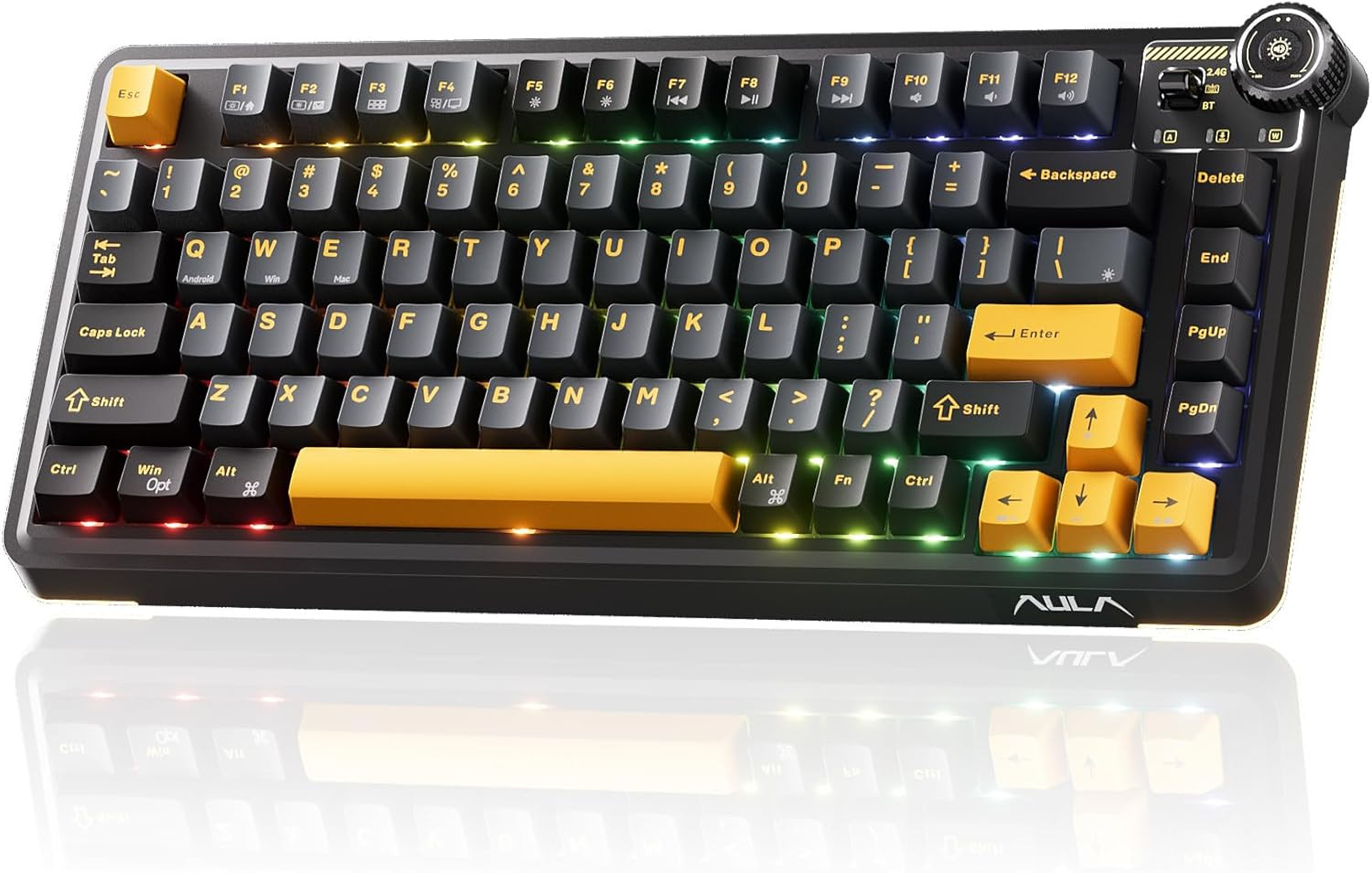 AU75 Wireless Mechanical Keyboard, x Aula 75% Hot-Swappable RGB Gaming Keyboard