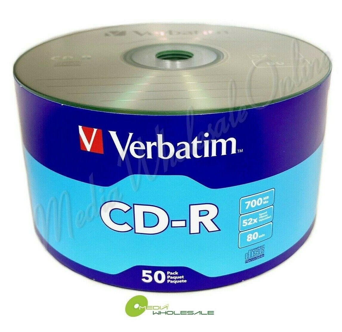 600 VERBATIM Blank 52X CD-R CDR Branded Logo 700MB Media Disc 