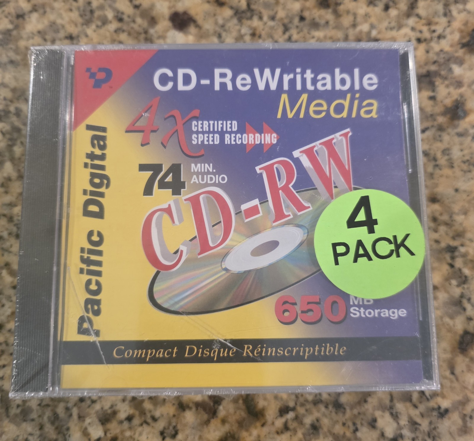 Pacific Digital CCD-RW 74 min Audio 650 mb Storage 4 pack New Sealed