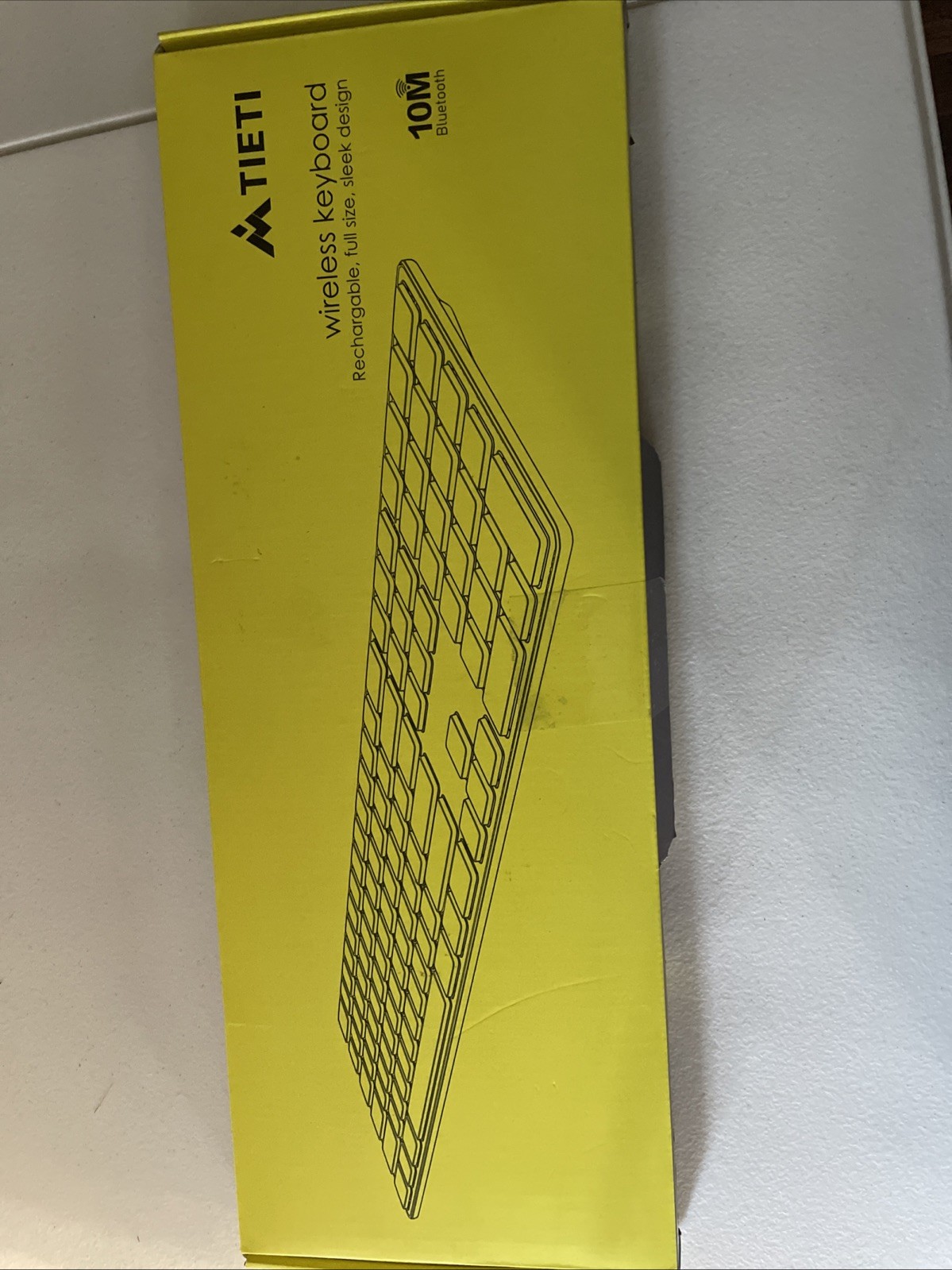 TIETI K01BT Rechargeable Cordless Wireless Full Size Keyboard w/ Numeric Keypad