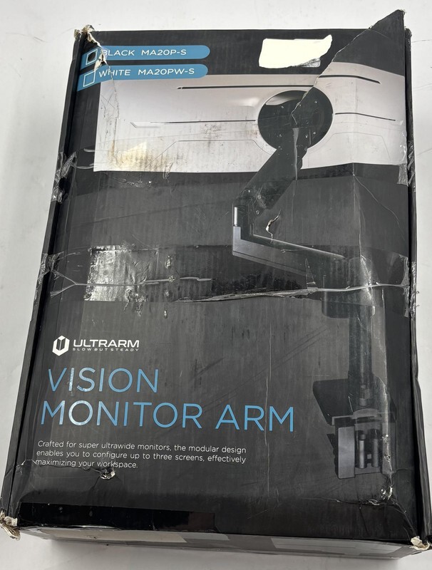 ULTRARM MA20P-S HEAVY DUTY BLACK ARM FOR ULTRAWIDE MONITORS 57 INCH AND 44 LBS