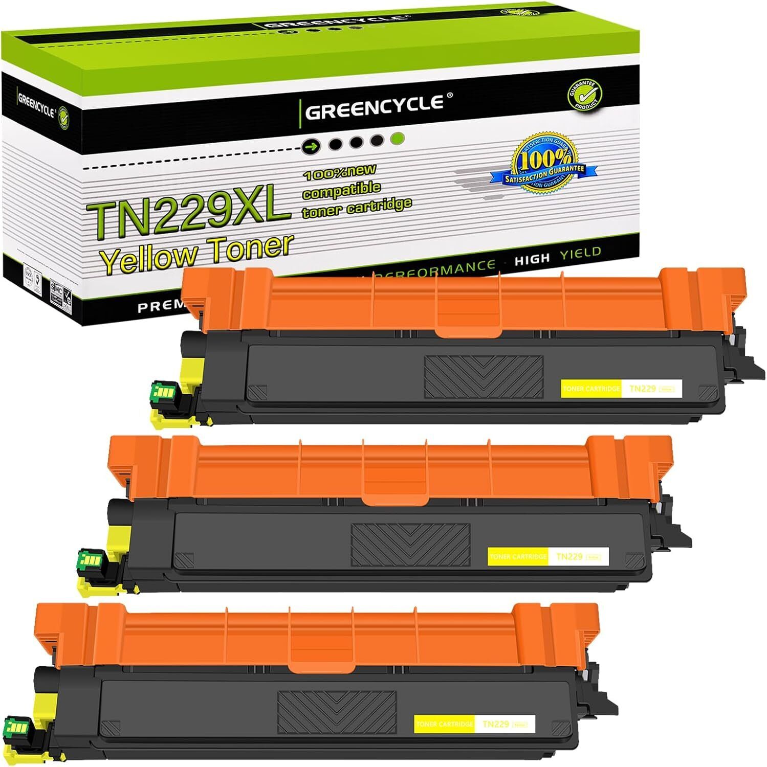 3PK TN229XL YELLOW Toner Cartridge Fit For Brother 229 MFC-L8395CDW HL-L3295CDW
