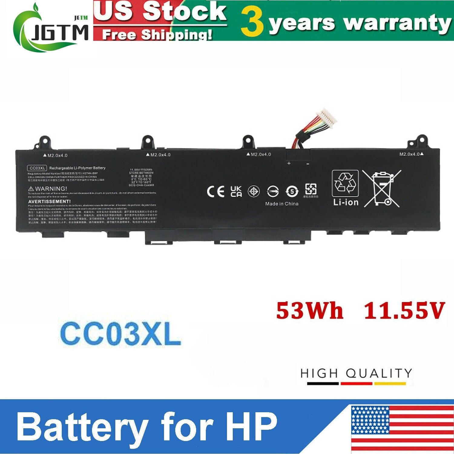CC03XL 56Wh Battery For HP EliteBook 830 835 840 845 850 855 G7 G8 L78555-005 US