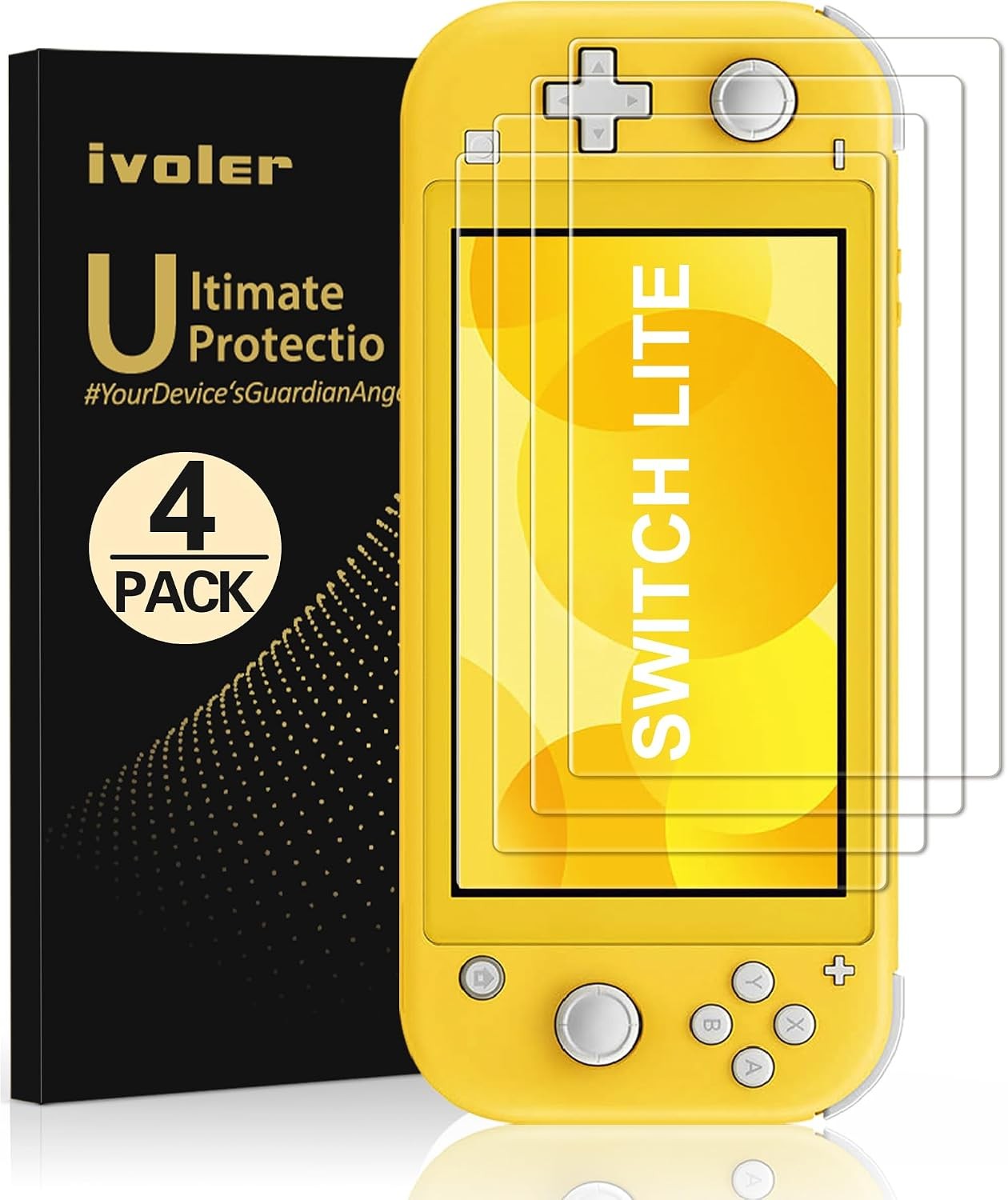 4 Pack Screen Protector Tempered Glass for Nintendo Switch Lite, Anti-Scratch