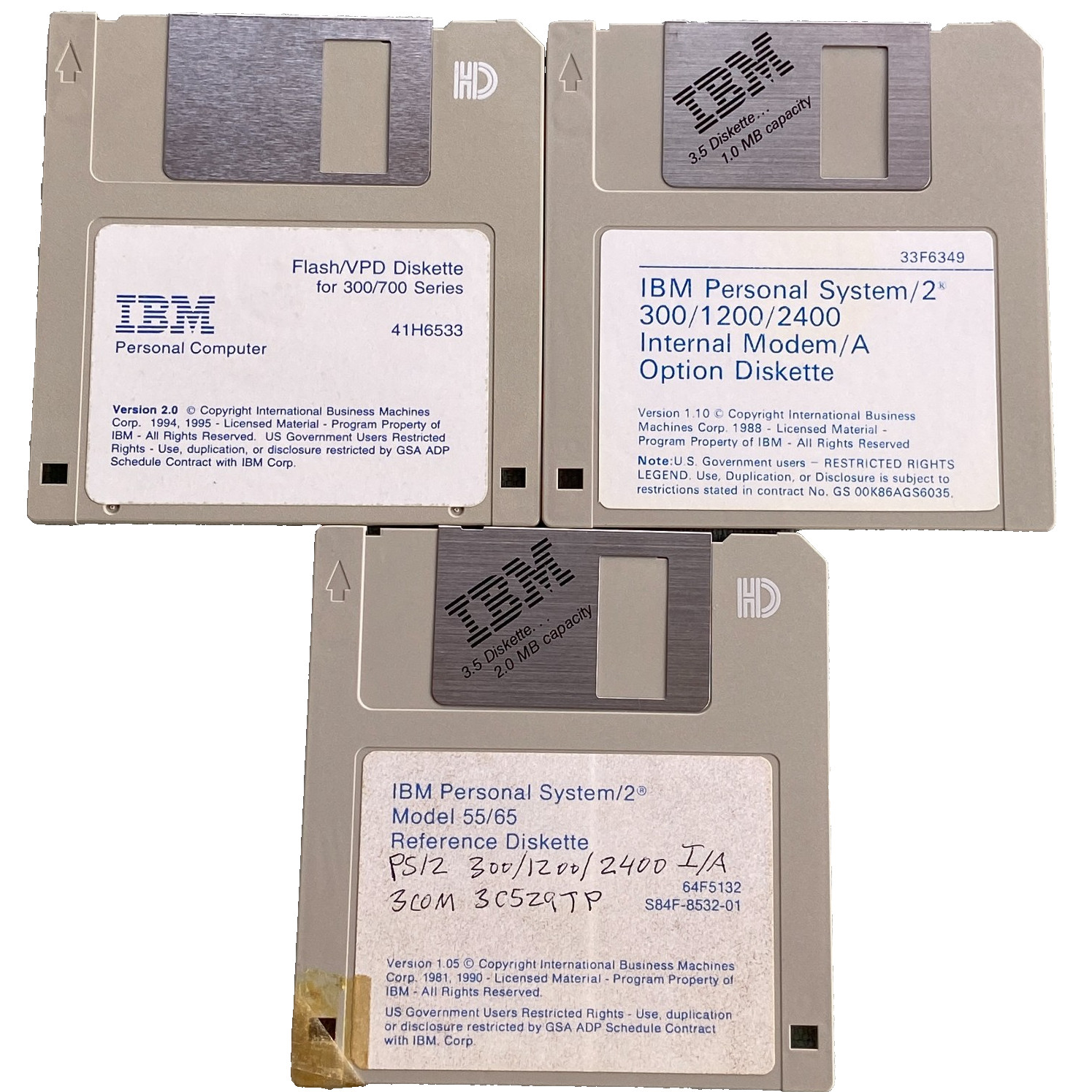 Vintage Software IBM PS/2 Model 300 1200 2400 Modem Flash VPD 700 Version 1.05 1