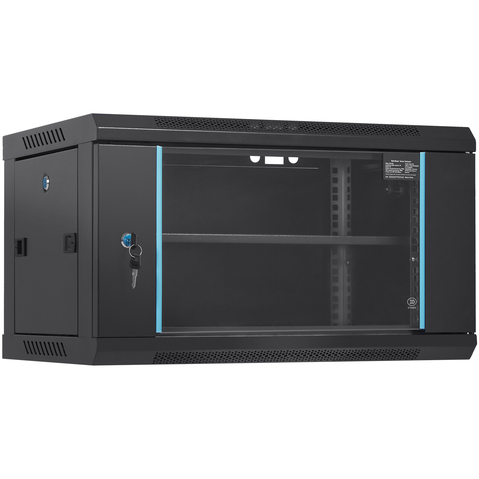6U Wall Mount Network Server Rack Cabinet Enclosure 15.5'' Deep Door Lock