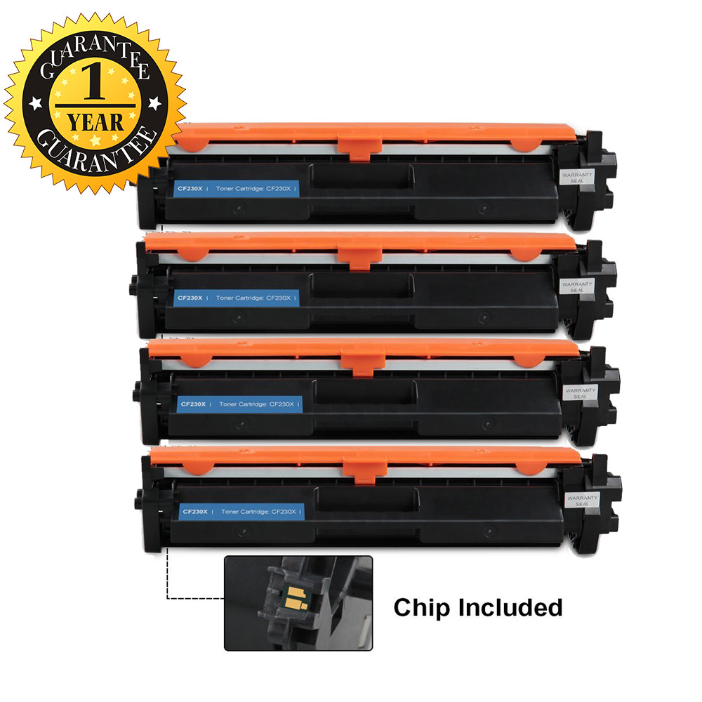4pk compatible HP 30X CF230X Toner Cartridge LaserJet Pro M227d M203d CF230