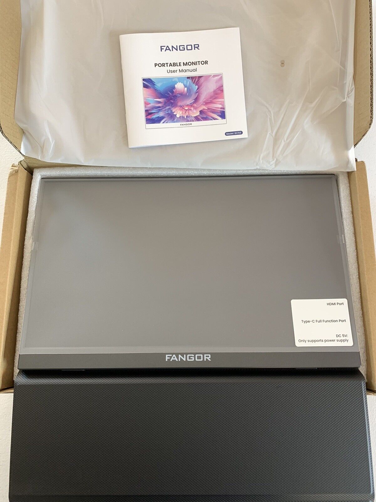 Fangor BX156 Black 15.6 Inch FHD IPS Screen Ultra Slim Design Portable Monitor