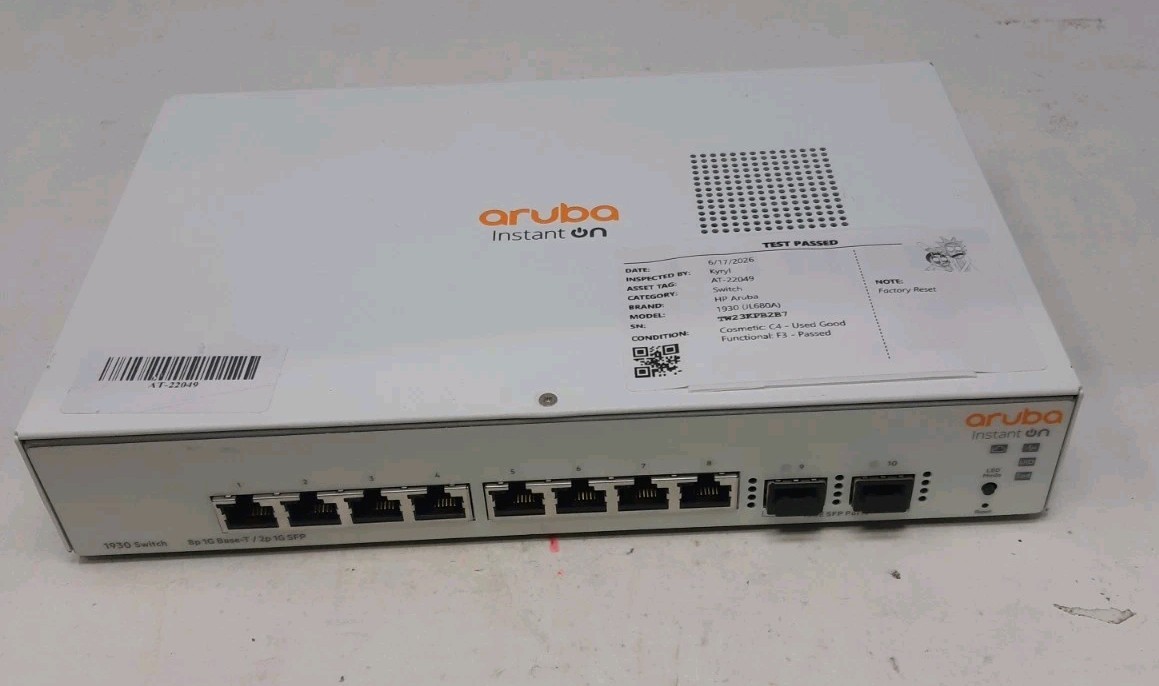 HPE Aruba Instant On 1930 8 Port Network Switch, JL680A