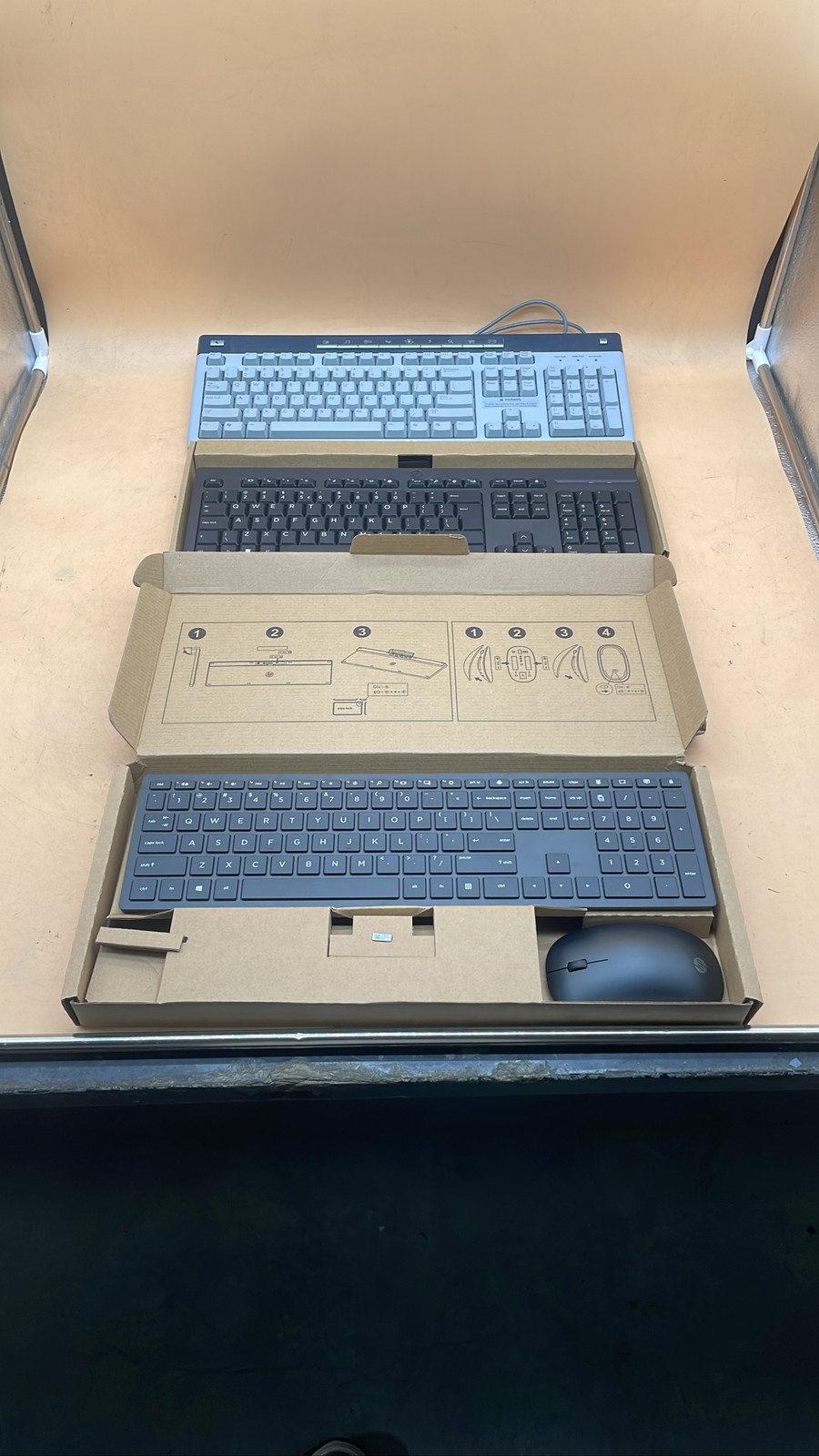HP 125 KB-0228 & 928925-001 Keyboard & Mouse Bundle Desktop Input Set Lot of 3