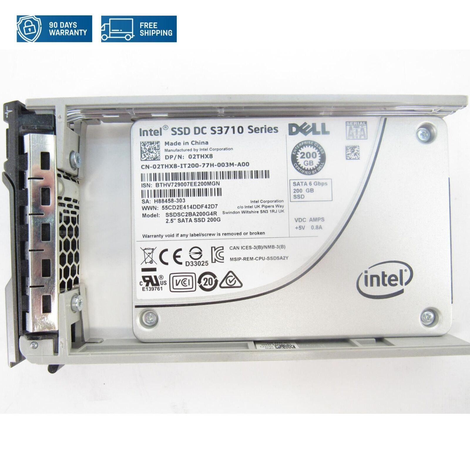 Dell 2THX8 Intel S3710 200GB SSD SATA 6Gb/s 2.5