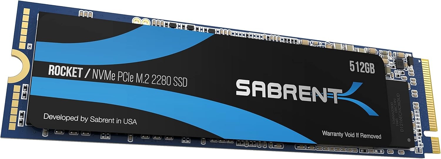 Sabrent 512GB Rocket NVMe PCIe M.2 2280 Internal SSD (SB-ROCKET-512)