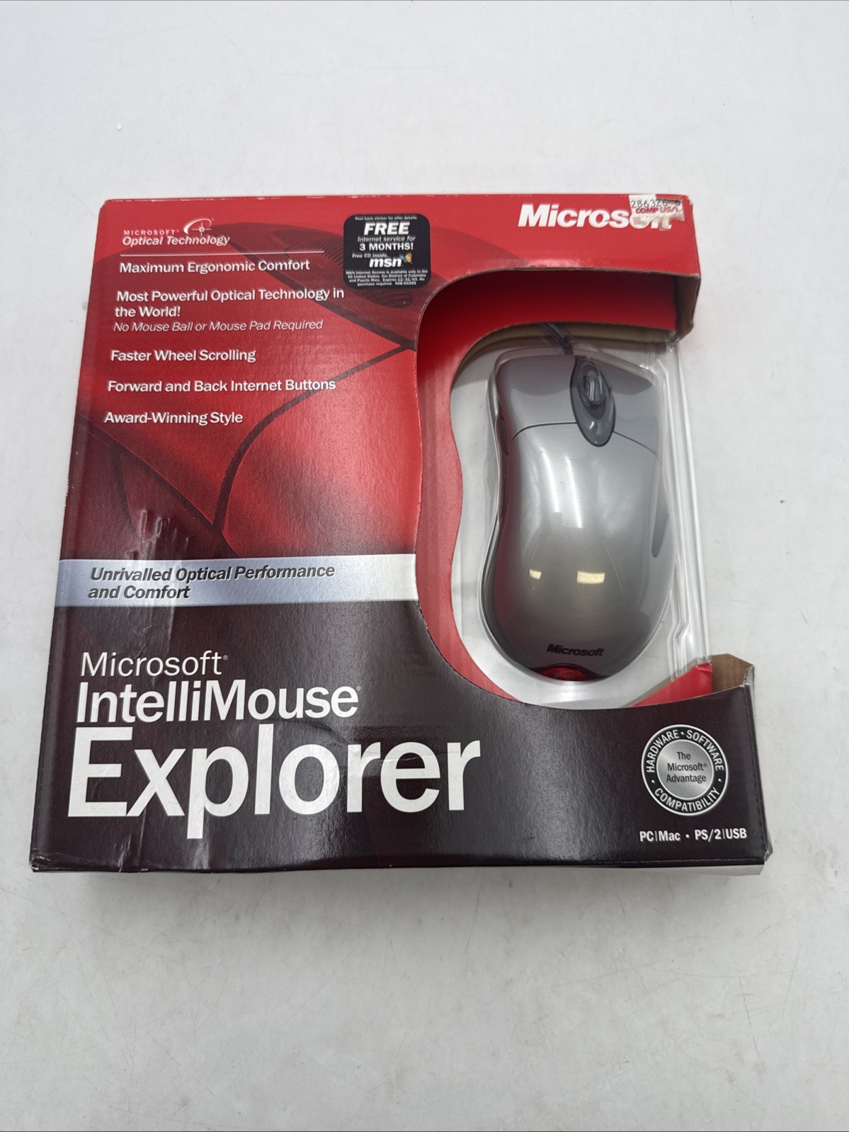 NEW Microsoft IntelliMouse Explorer Optical Mouse Ergonomic Brand New Old Stock
