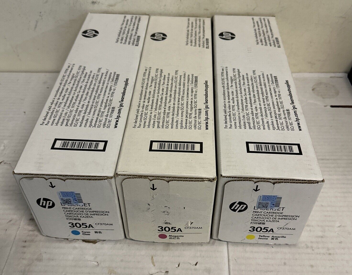 NEW HP 305A CF370AM 3-Pack LaserJet Toner Cartridge  CE411A CE412A CE413A