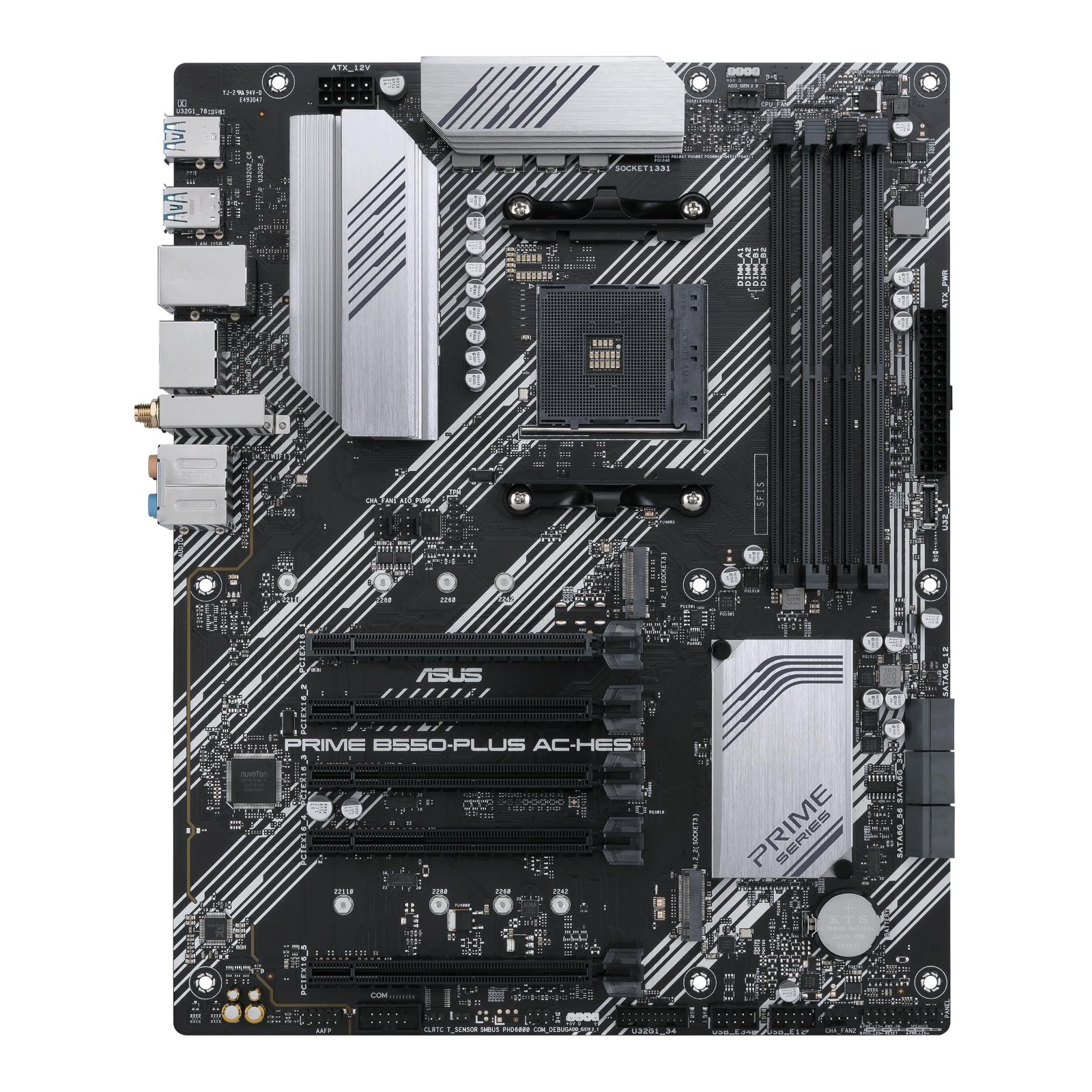 ASUS Prime B550-PLUS AC-HES AM4 ATX Motherboard DDR4 WiFi 5 Dual M.2 PCIe 4.0
